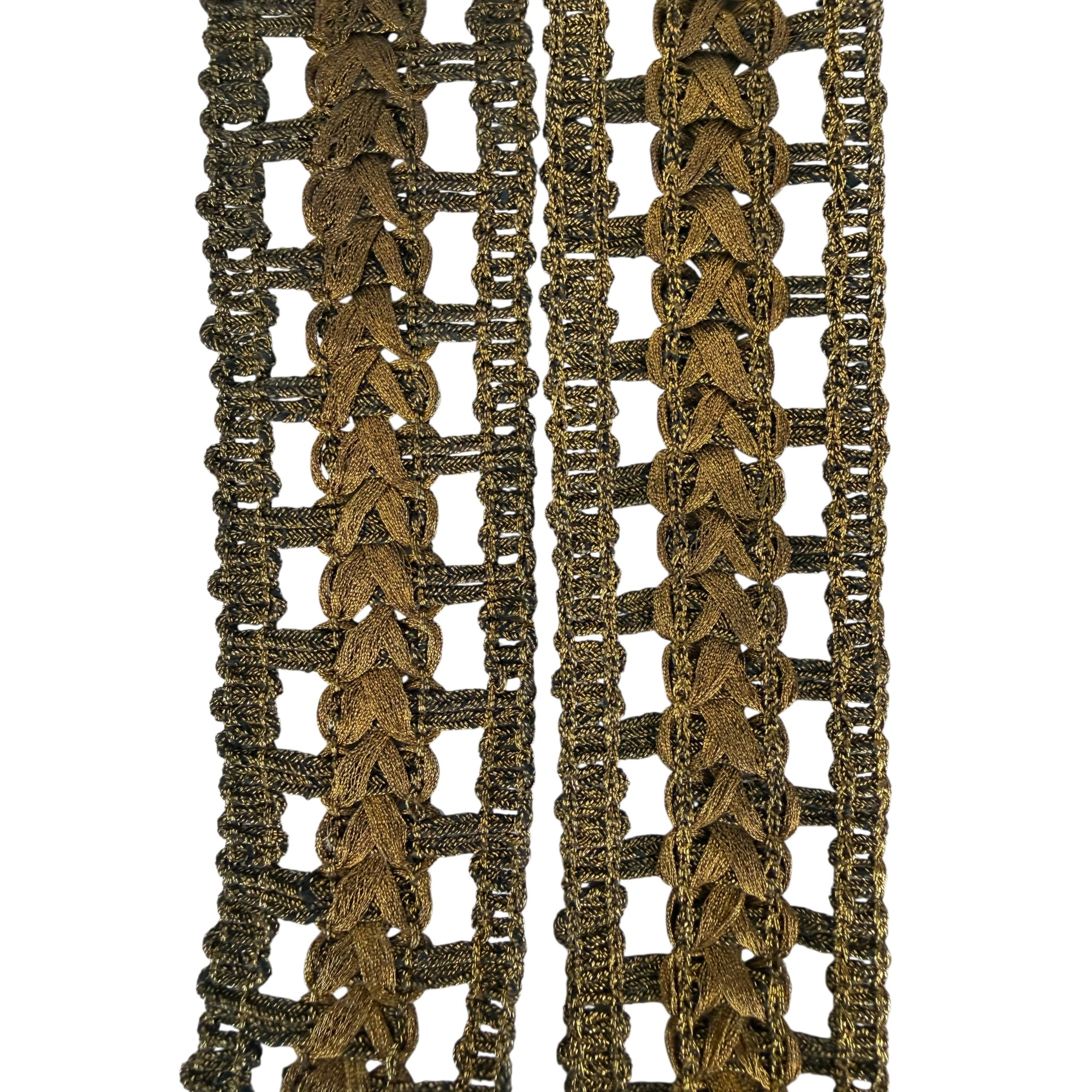 Antique Metallic Passementerie Trim Gold Metal Lace Edging