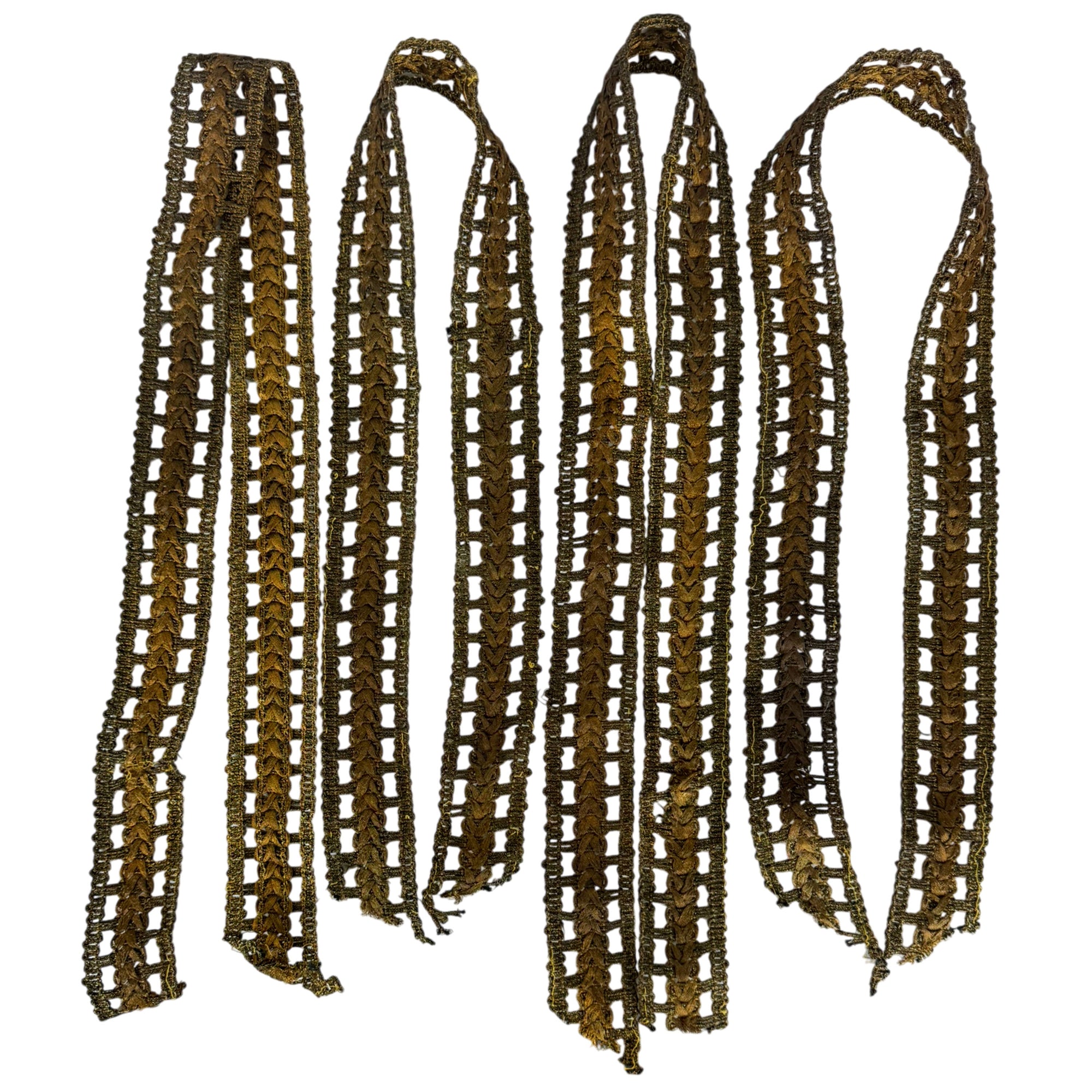 4 Pieces Antique Metallic Passementerie Trim