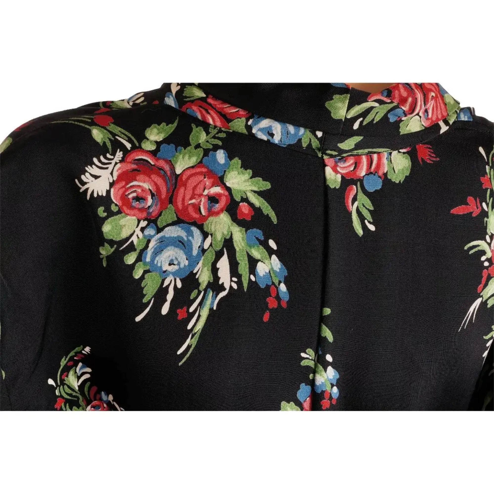 Vintage 1940s Ladies Dressing Gown Floral Chintz Robe Size L