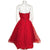 Vintage 1950s Prom Dress Strapless Red Tulle Ball Gown Sz M