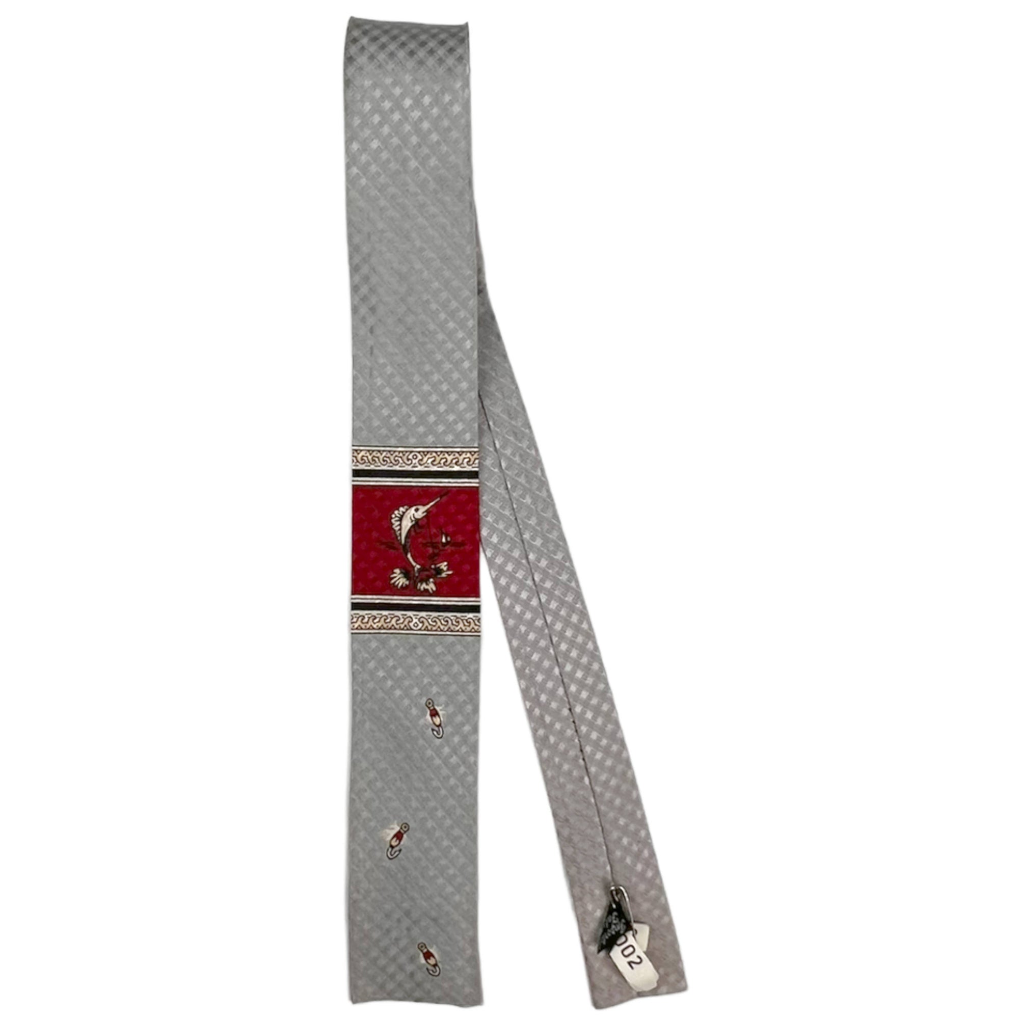 1950s Vintage Fishing Skinny Tie Square Ends Sailfish