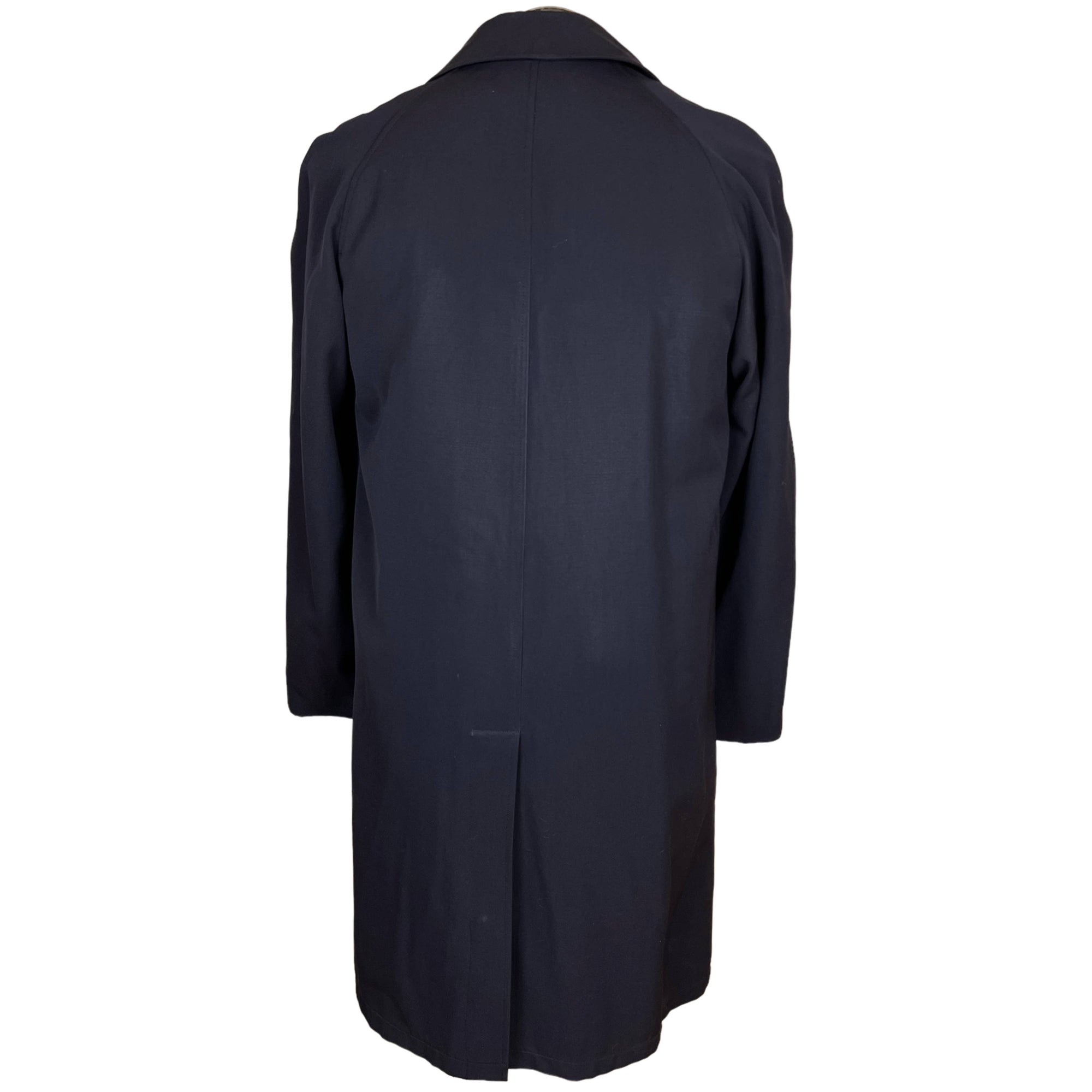 Vintage 1950s Wool Gabardine Raincoat Navy Blue Mens Size M