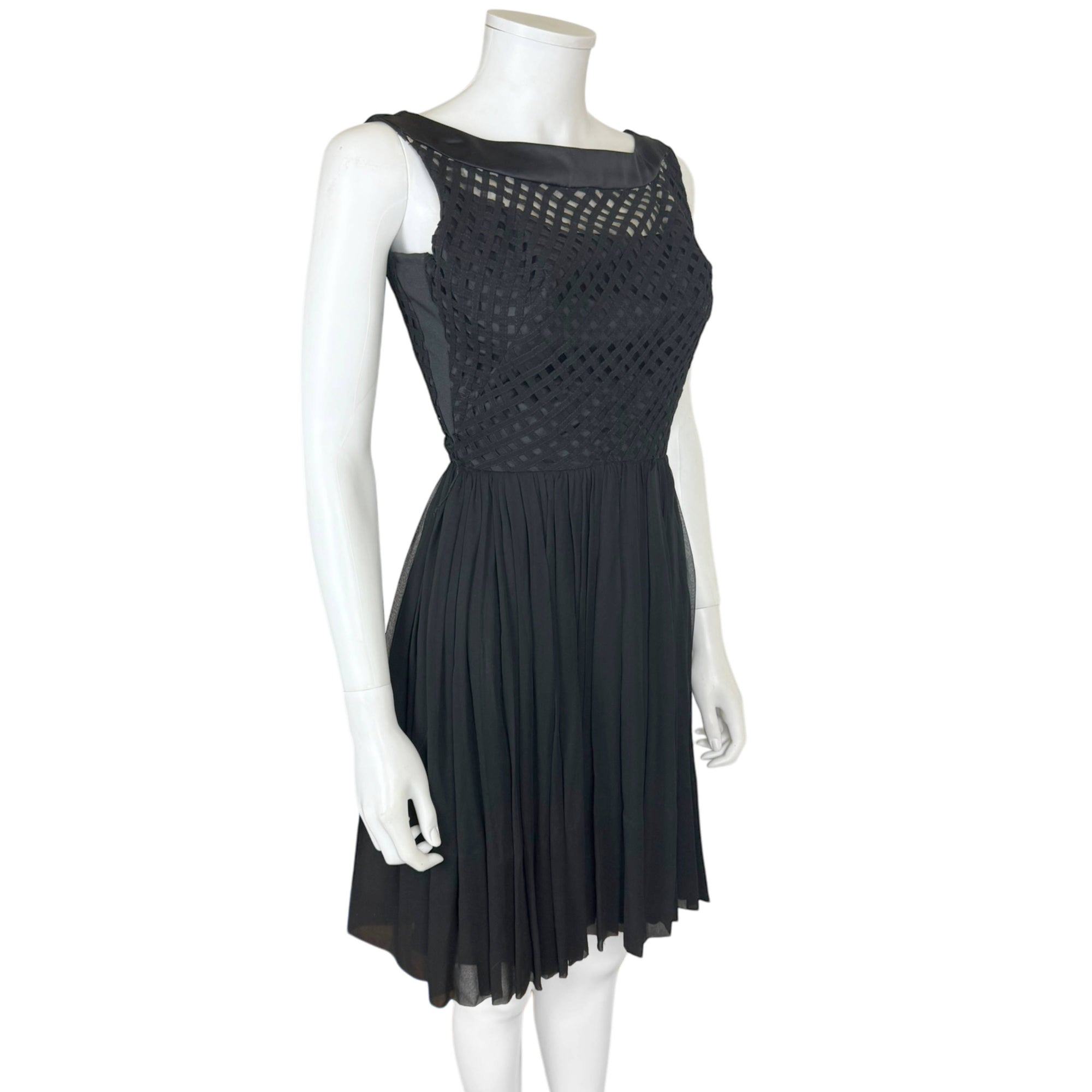 Vintage 1960s Cocktail Dress Silk Chiffon Bombshell 24” W