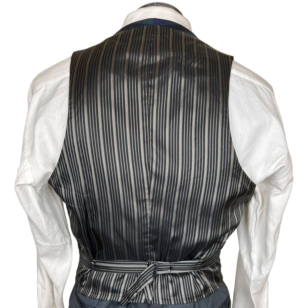 Vintage 1960s Mens Vest Mod Blue Green Striped Wool Size M