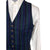 Vintage 1960s Mens Vest Mod Blue Green Striped Wool Size M