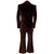 Vintage 1960s Suit Brown Velvet w Bell Bottom Pants Small