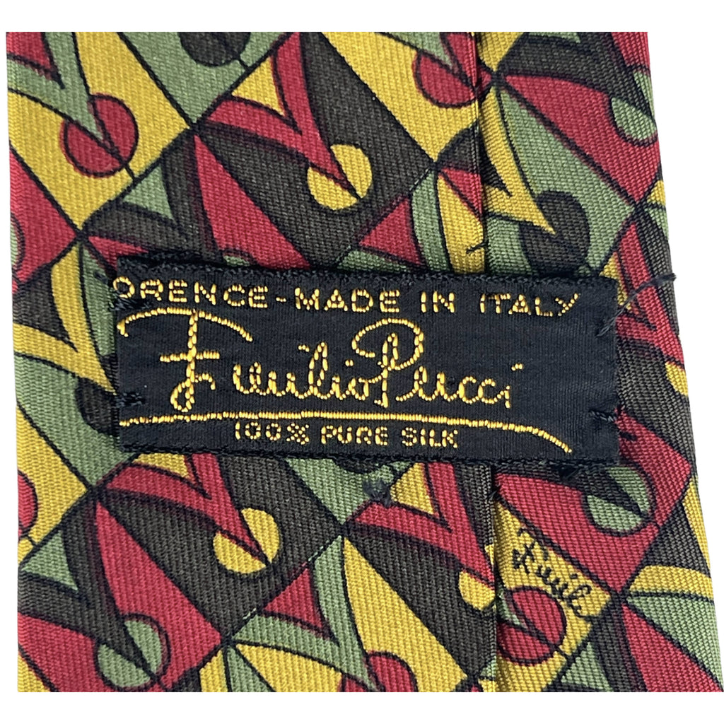 Vintage 1960s Mod Emilio Pucci Tie Hand Finished Silk