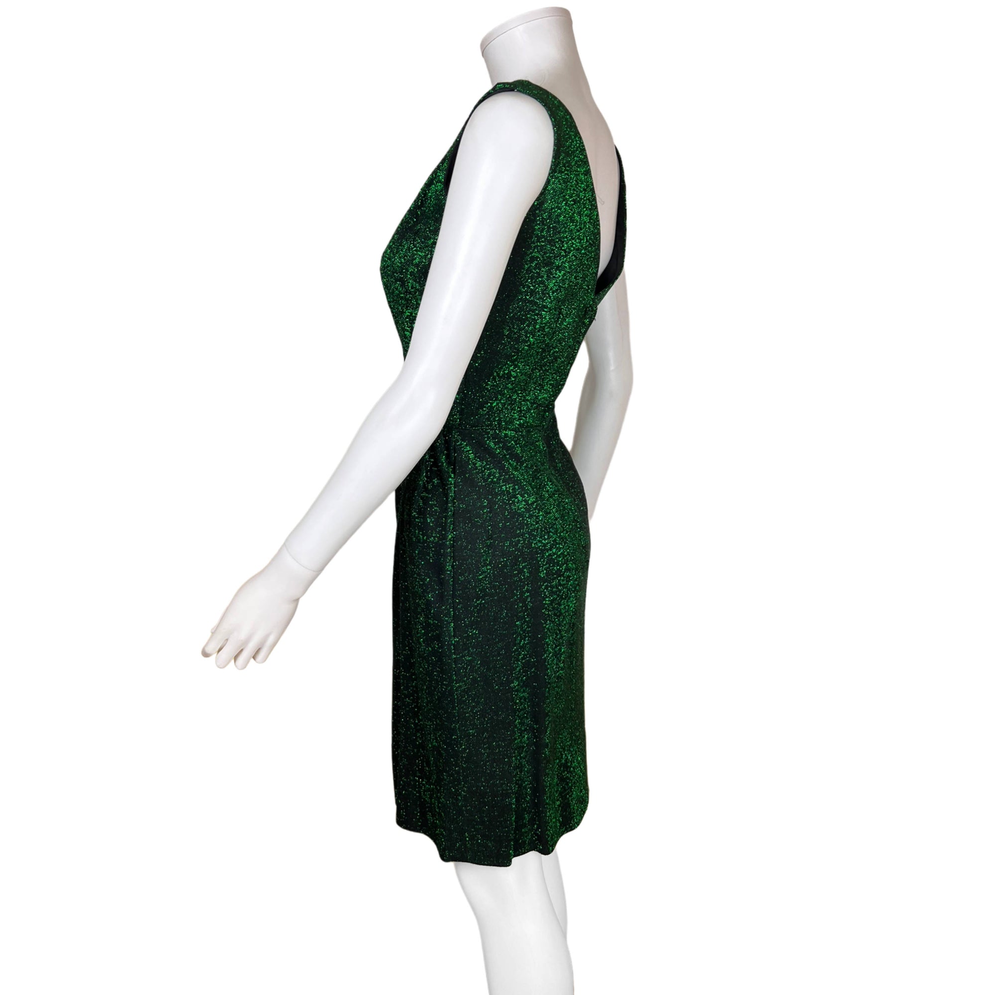 Vintage 1960s Emerald Green Dress Sparkly Metallic Size S XS Vintage 1960s Emerald Green Dress Sparkly Metallic Size S XS