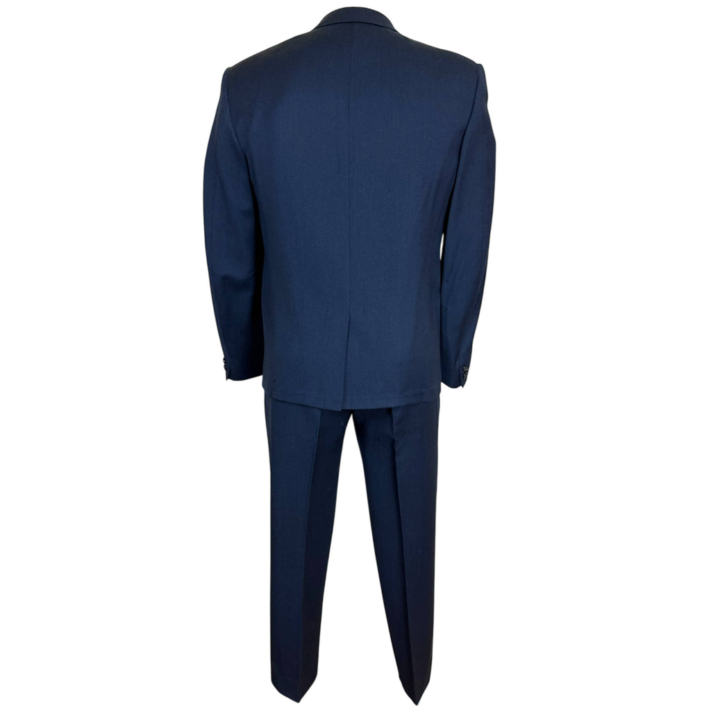 1960s blue Venetian wool men’s suit back view