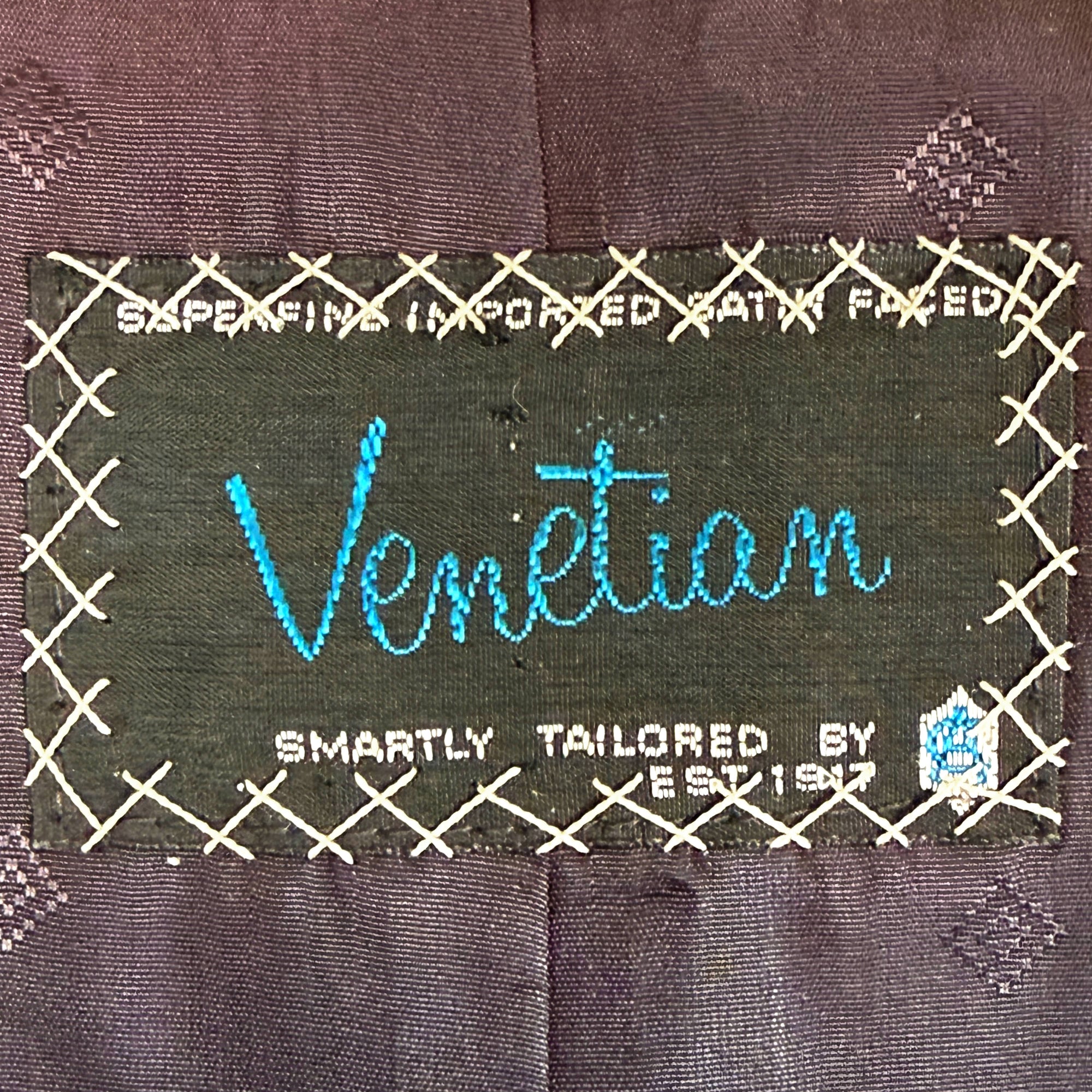 venetian satin faced wool label