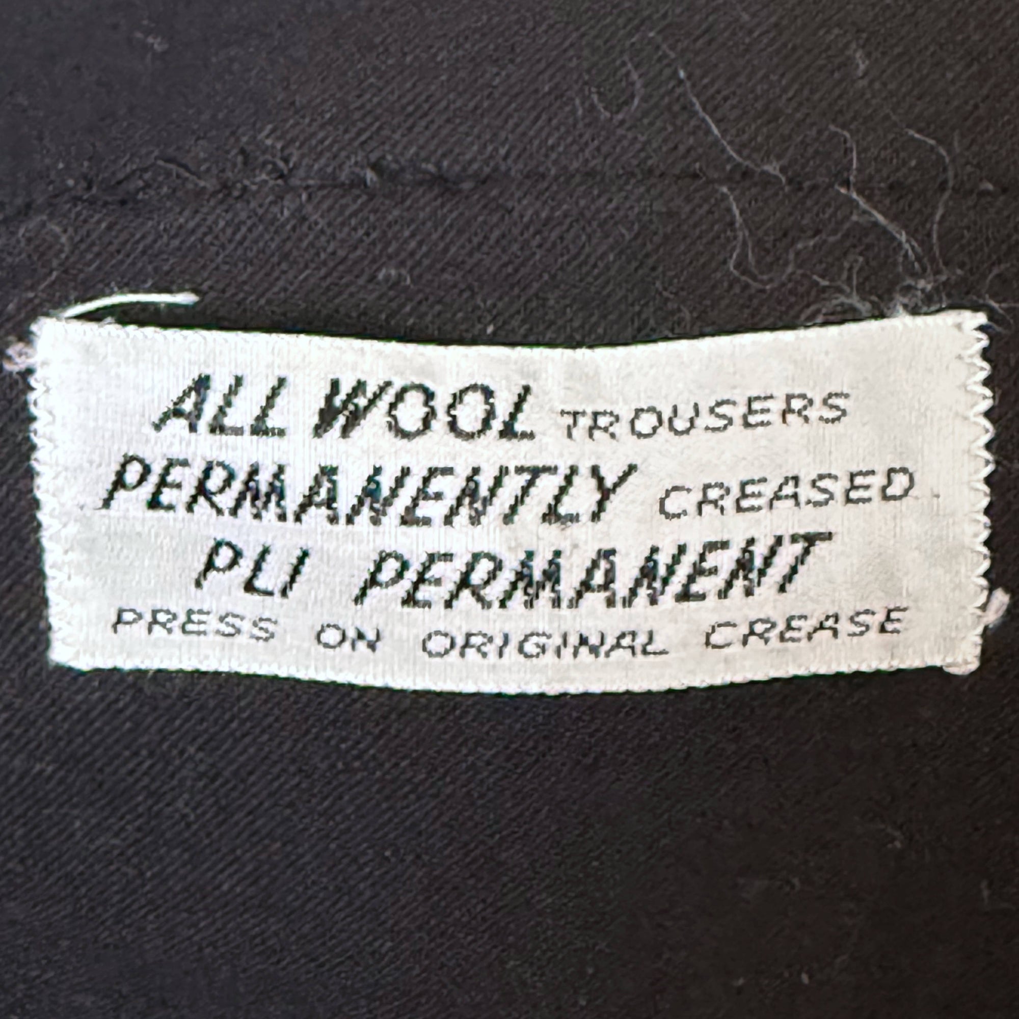 1960s mens suit all wool trousers label