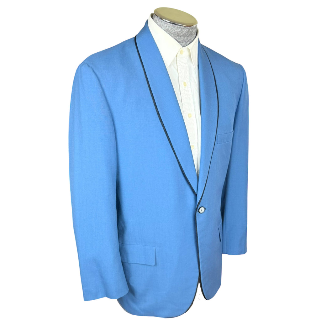 Vintage 1960s Blue Dinner Jacket Saks Fifth Avenue Size 42