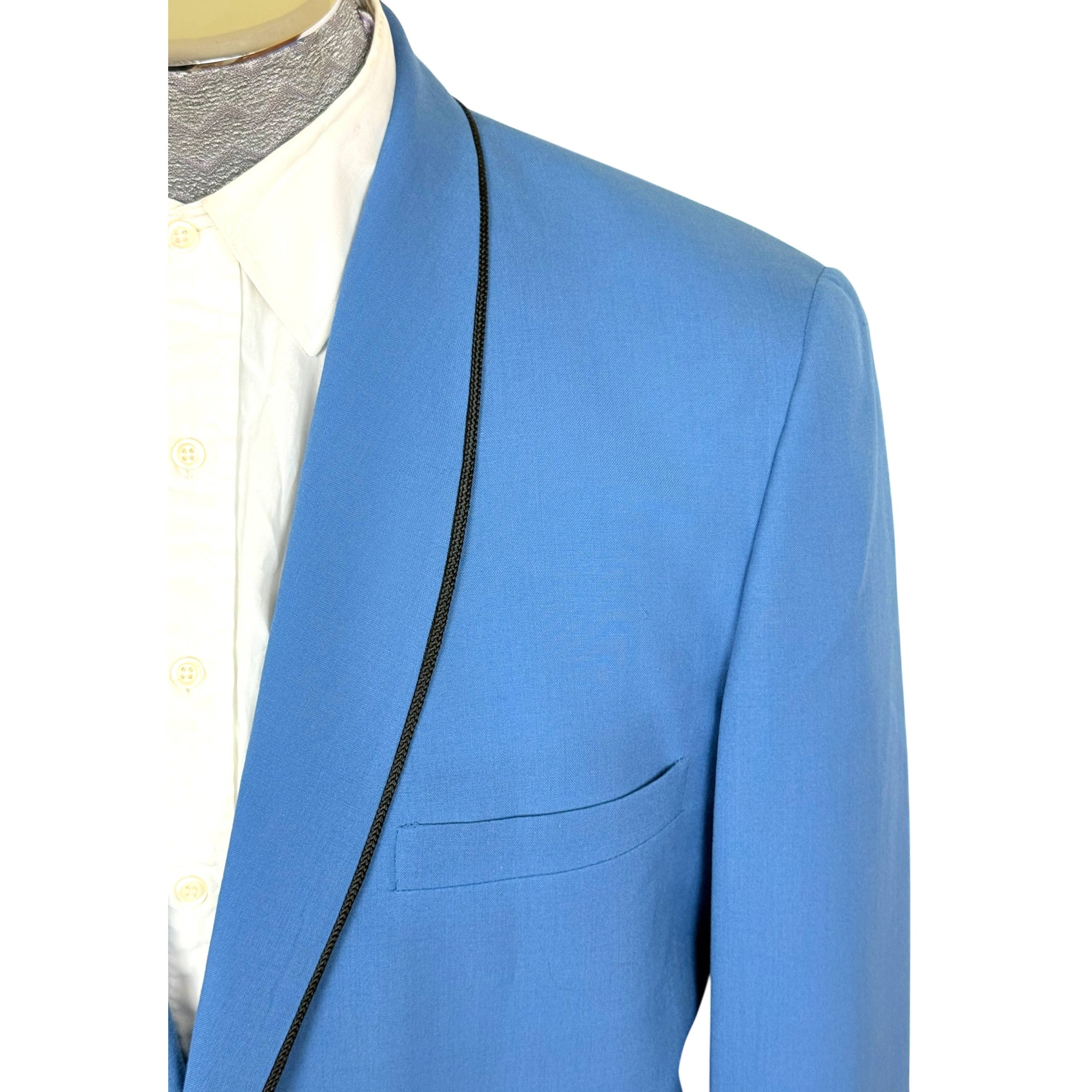 Vintage 1960s Blue Dinner Jacket Saks Fifth Avenue Size 42