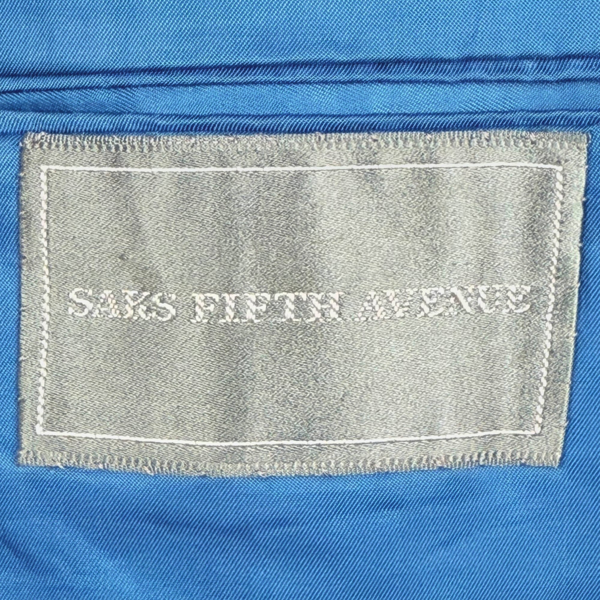 Vintage 1960s Blue Dinner Jacket Saks Fifth Avenue Size 42