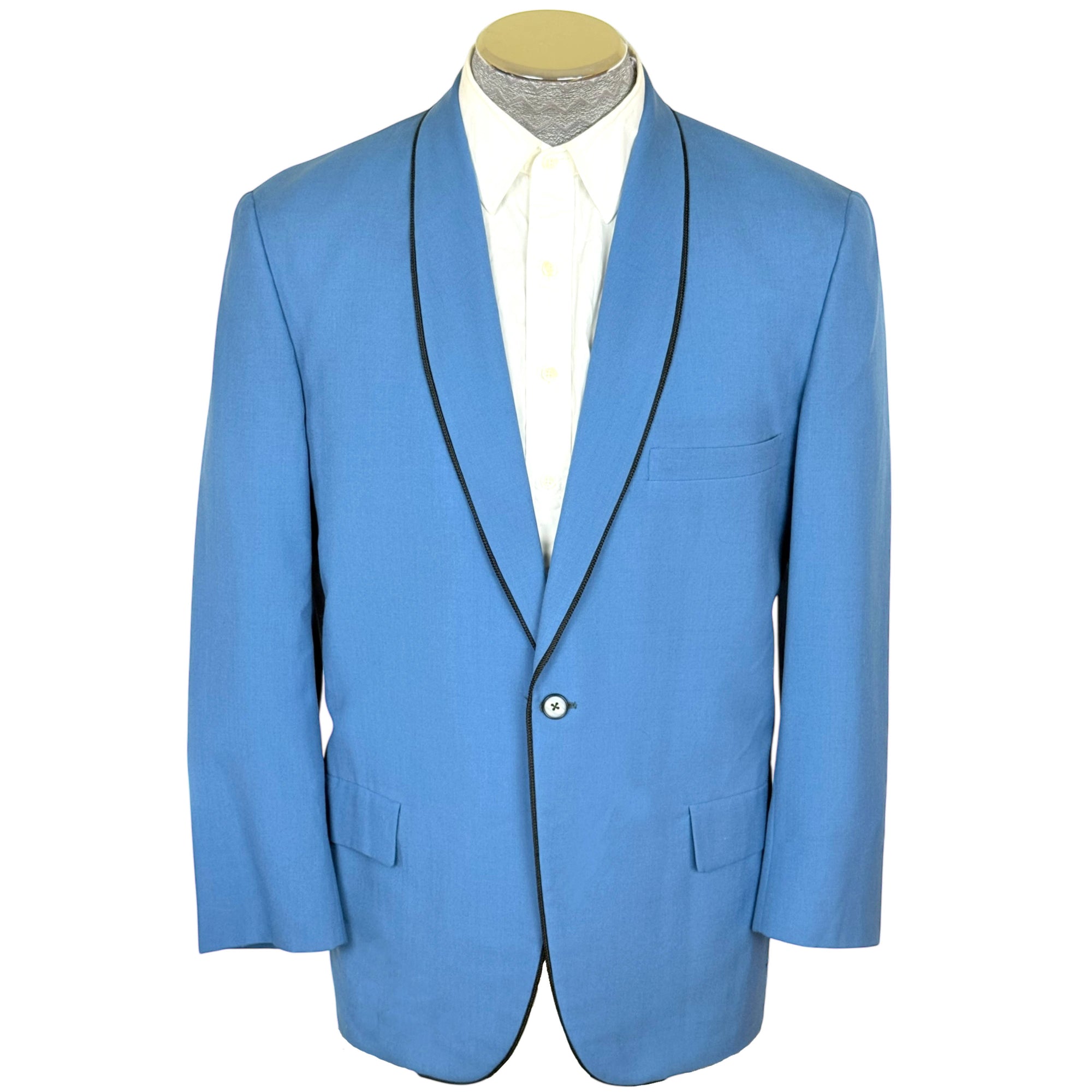 Vintage 1960s Blue Dinner Jacket Saks Fifth Avenue Size 42
