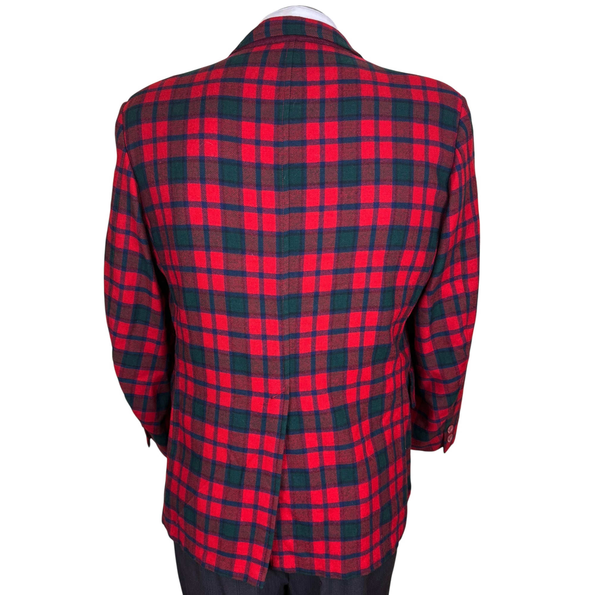 Vintage 1960s Tartan Plaid Wool Blazer Jacket Scottish-Inspired Size 38 Short