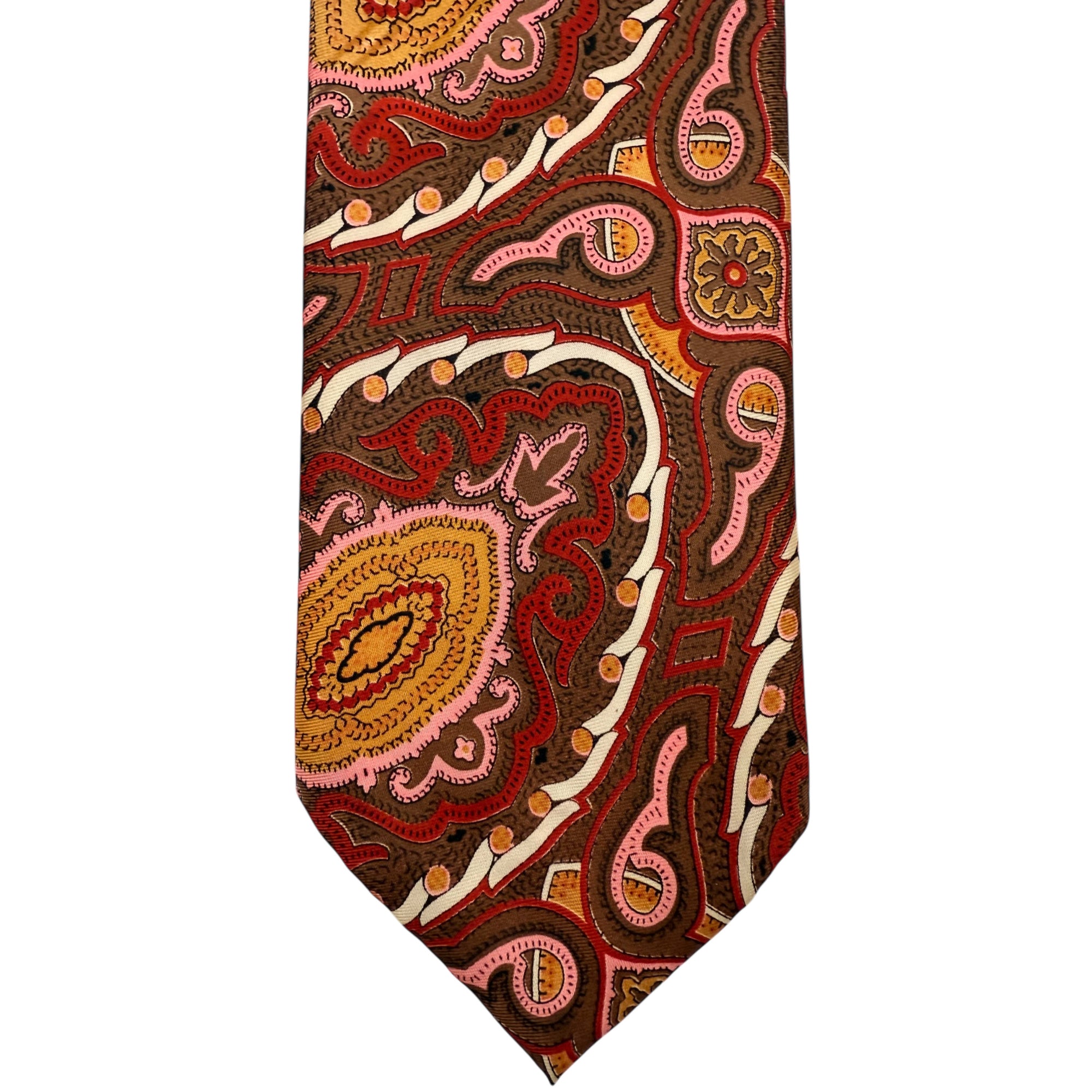 Vintage 1970s Christian Dior Tie Ornate Necktie Triacetate Kipper