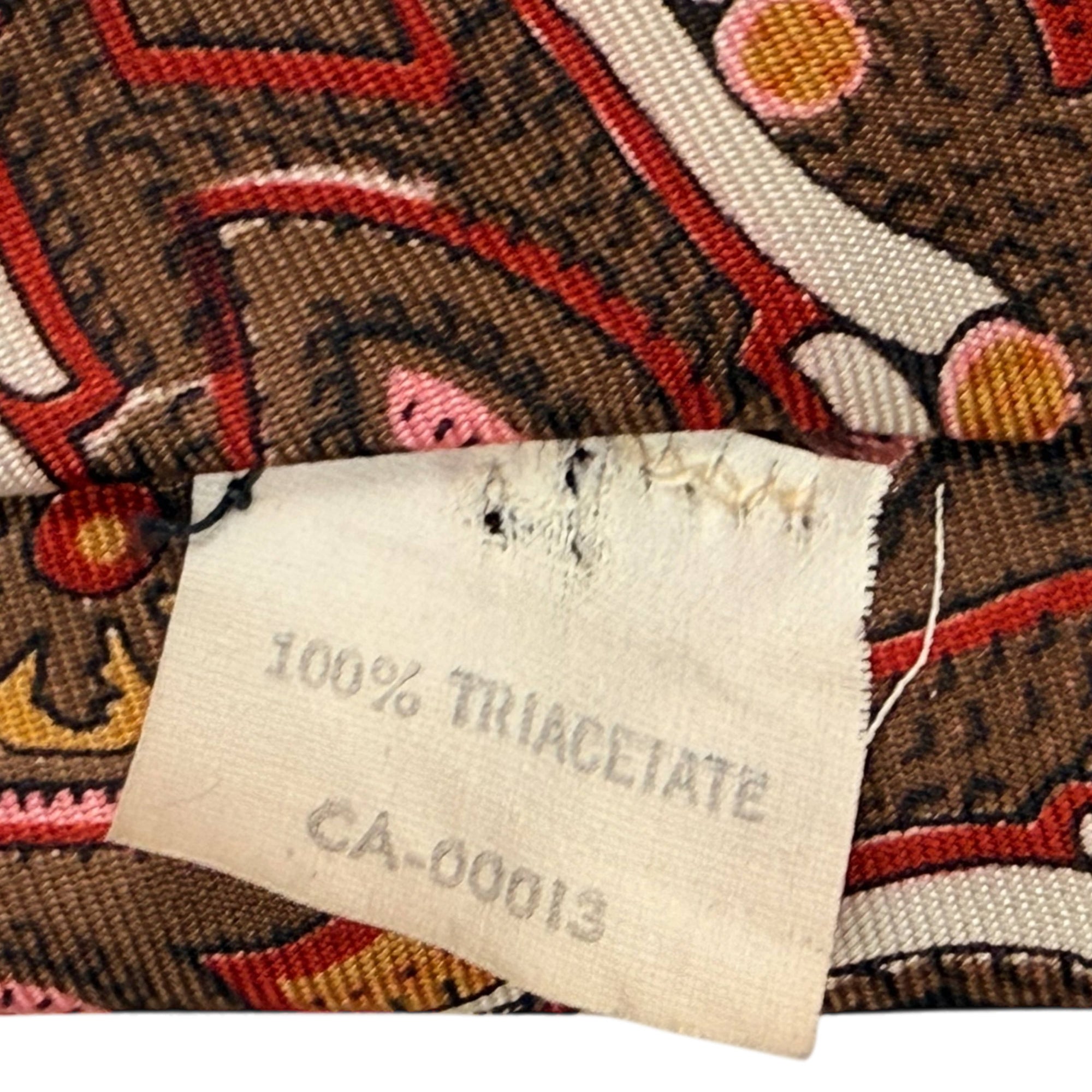 Vintage 1970s Christian Dior Tie Ornate Necktie Triacetate Kipper