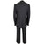 Vintage 1970s Mens Suit Pinstripe Black Wool Custom Size M