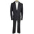 Vintage 1970s Mens Suit Pinstripe Black Wool Custom Size M