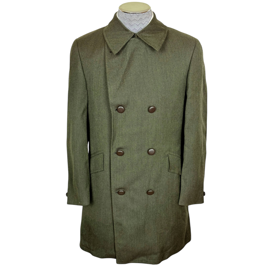 Unused  1970 Vintage Cavalry Twill Wool Coat Overcoat Sz 38
