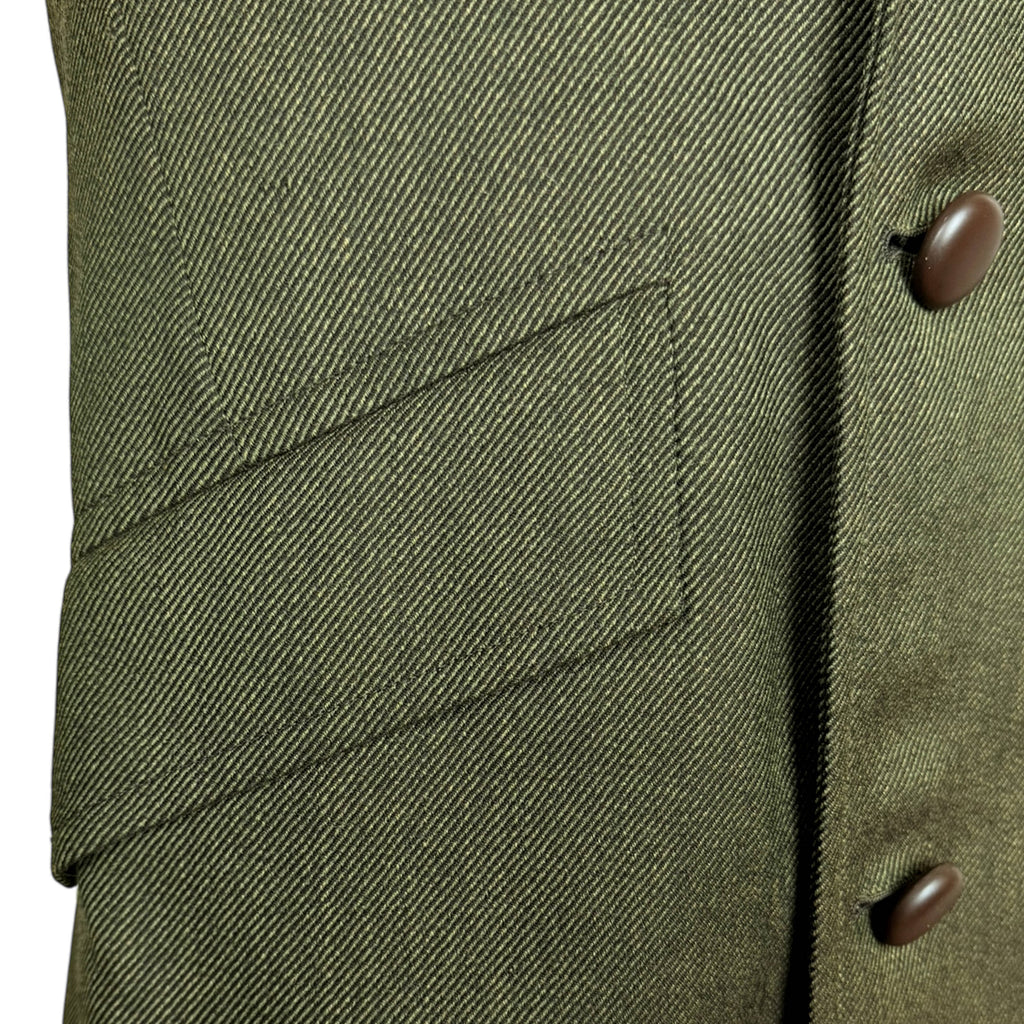 Unused  1970 Vintage Cavalry Twill Wool Coat Overcoat Sz 38