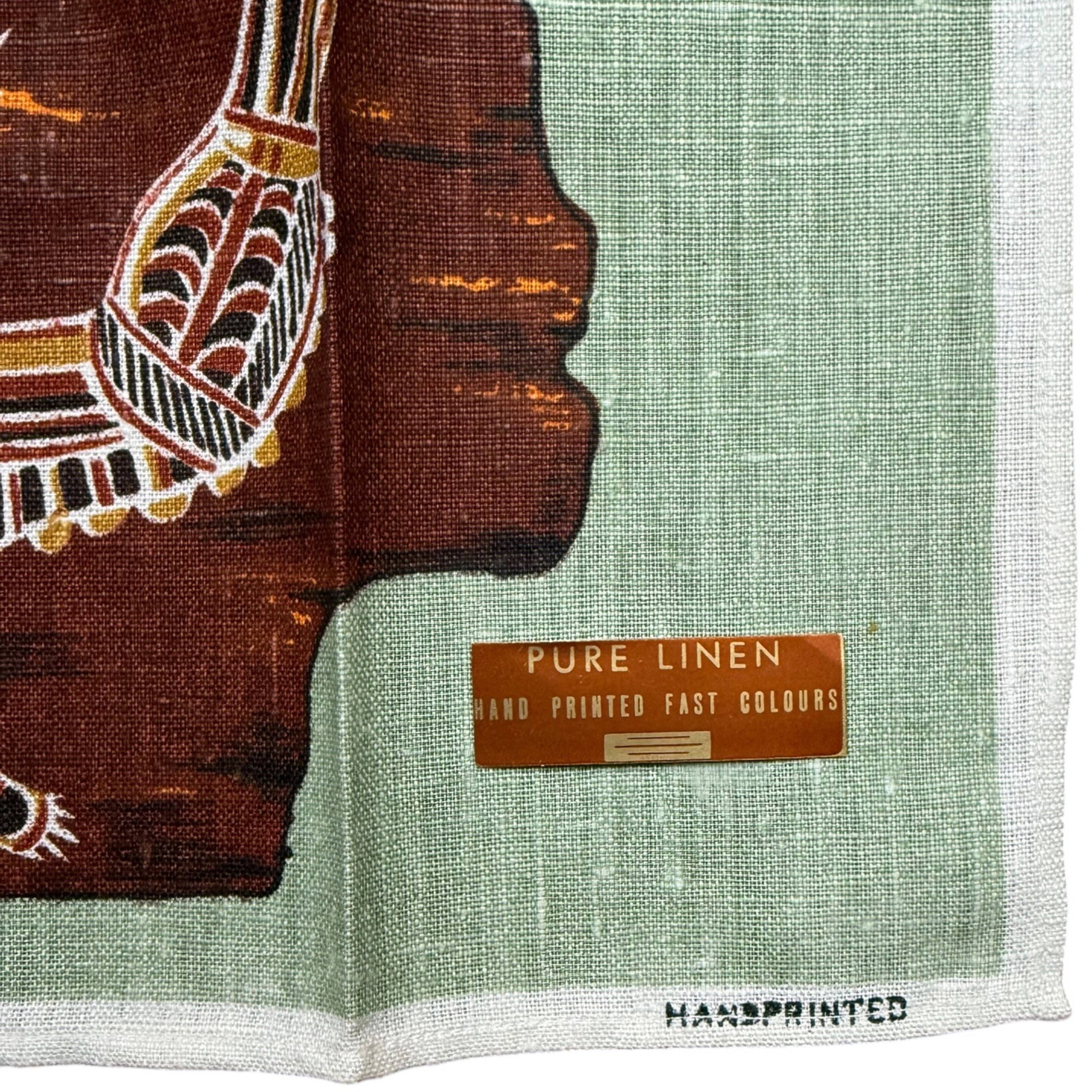 pure linen handpainted tea towel