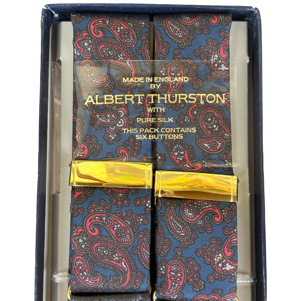 Unused 1990s Vintage Albert Thurston Pure Silk Suspenders Made in England
