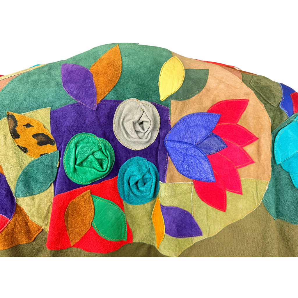 suede leather decoration on 80s jacket