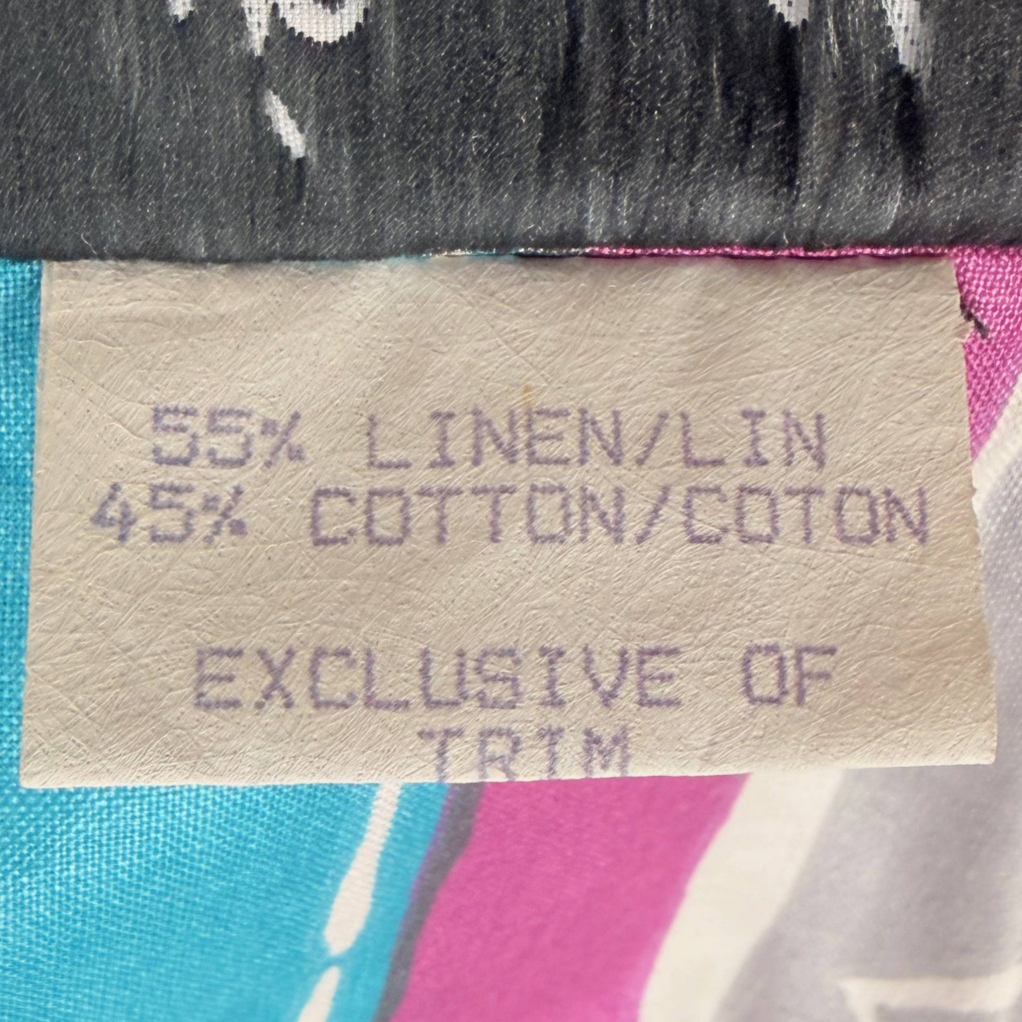 content label on 80s jacket