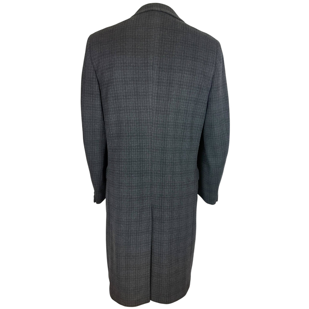 Dated 1962 Vintage 1960s Overcoat Checked Wool Coat Mens M