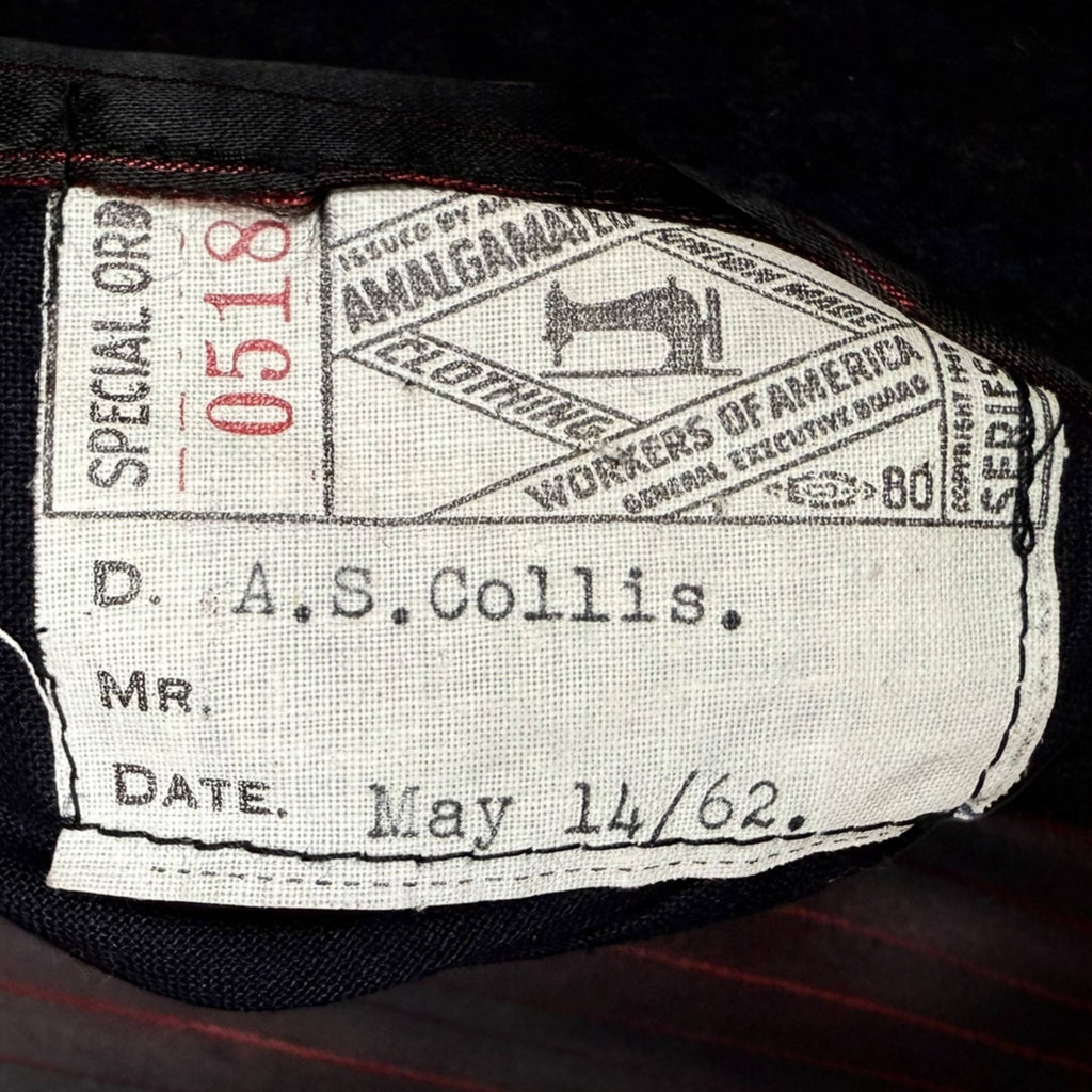 Dated 1962 Vintage 1960s Overcoat Checked Wool Coat Mens M