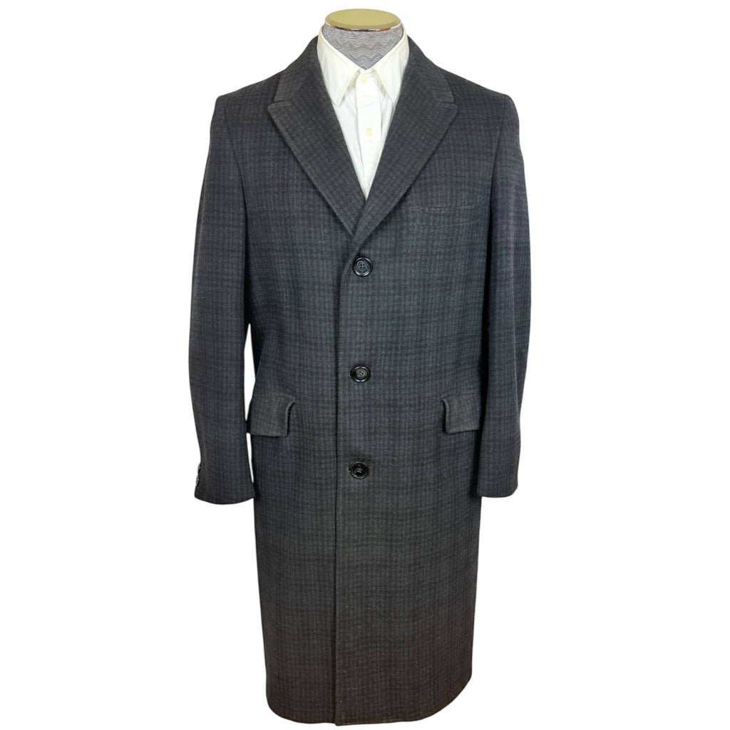 Dated 1962 Vintage 1960s Overcoat Checked Wool Coat Mens M