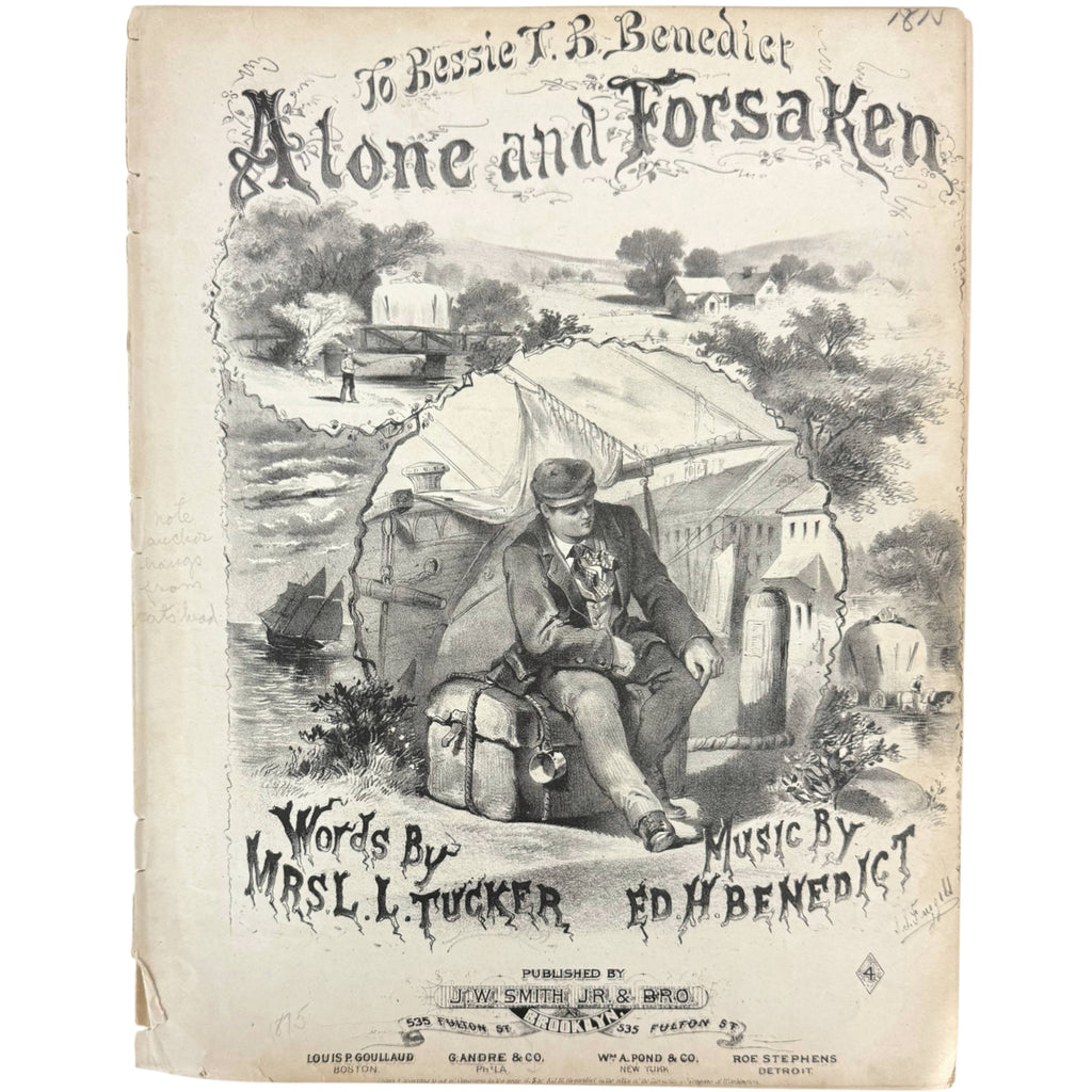 Alone and Forsaken 1875 Victorian sheet music illustrated cover