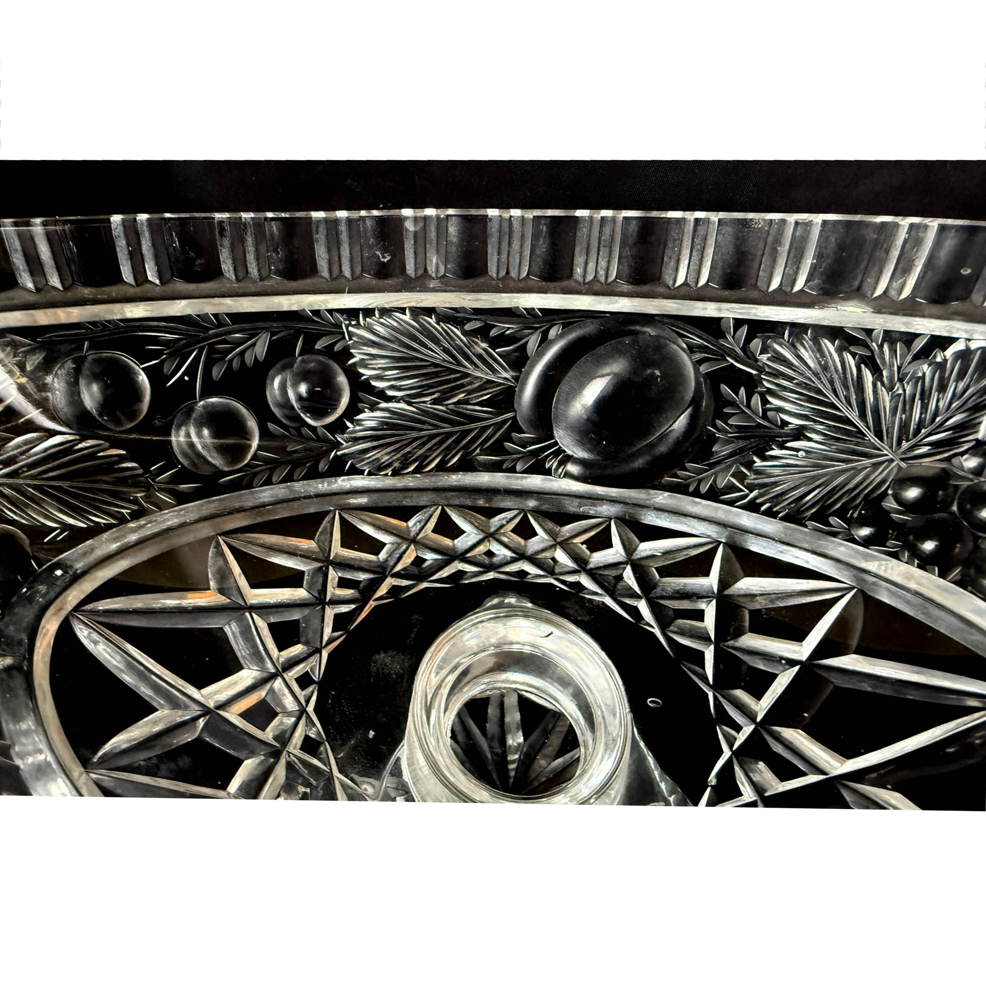 Antique Anglo-Irish Cut Glass Compote Oval Pedestal Bowl