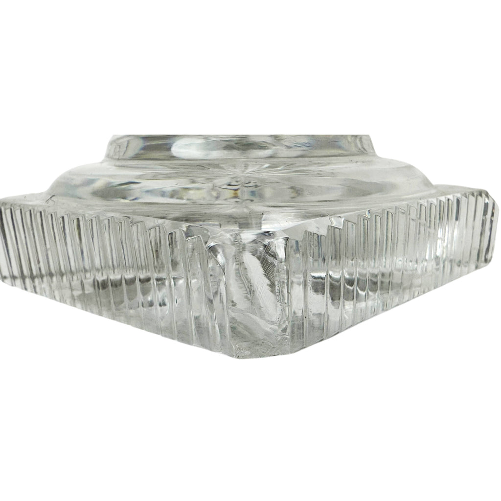 Antique Anglo-Irish Cut Glass Compote Oval Pedestal Bowl