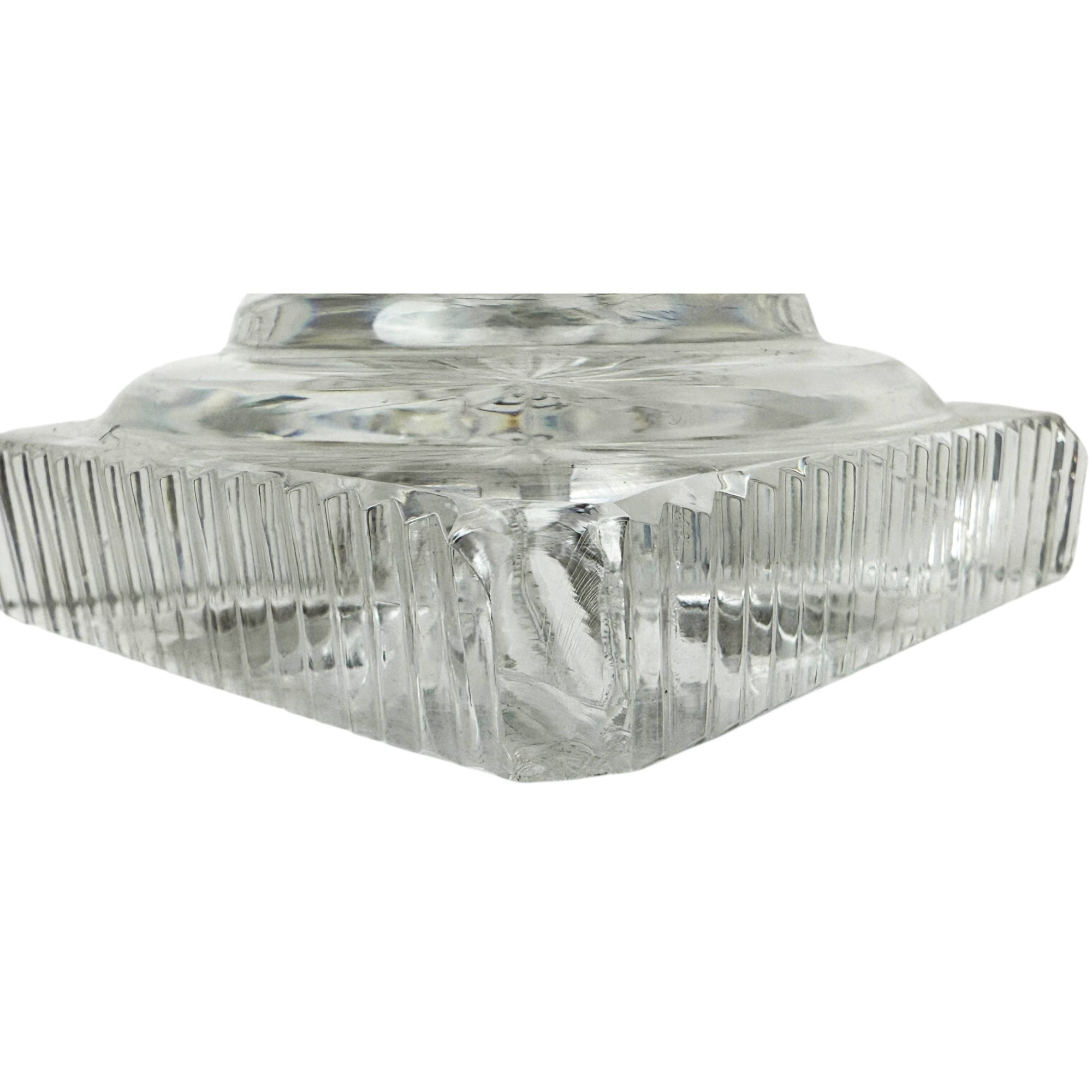 Antique Anglo-Irish Cut Glass Compote Oval Pedestal Bowl