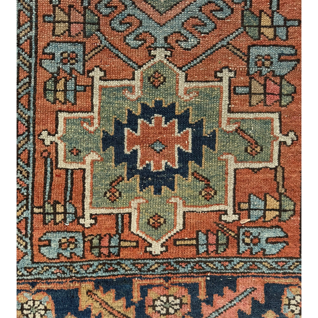 Antique Hand-Knotted Persian Rug 37x53 Natural Dyed Wool