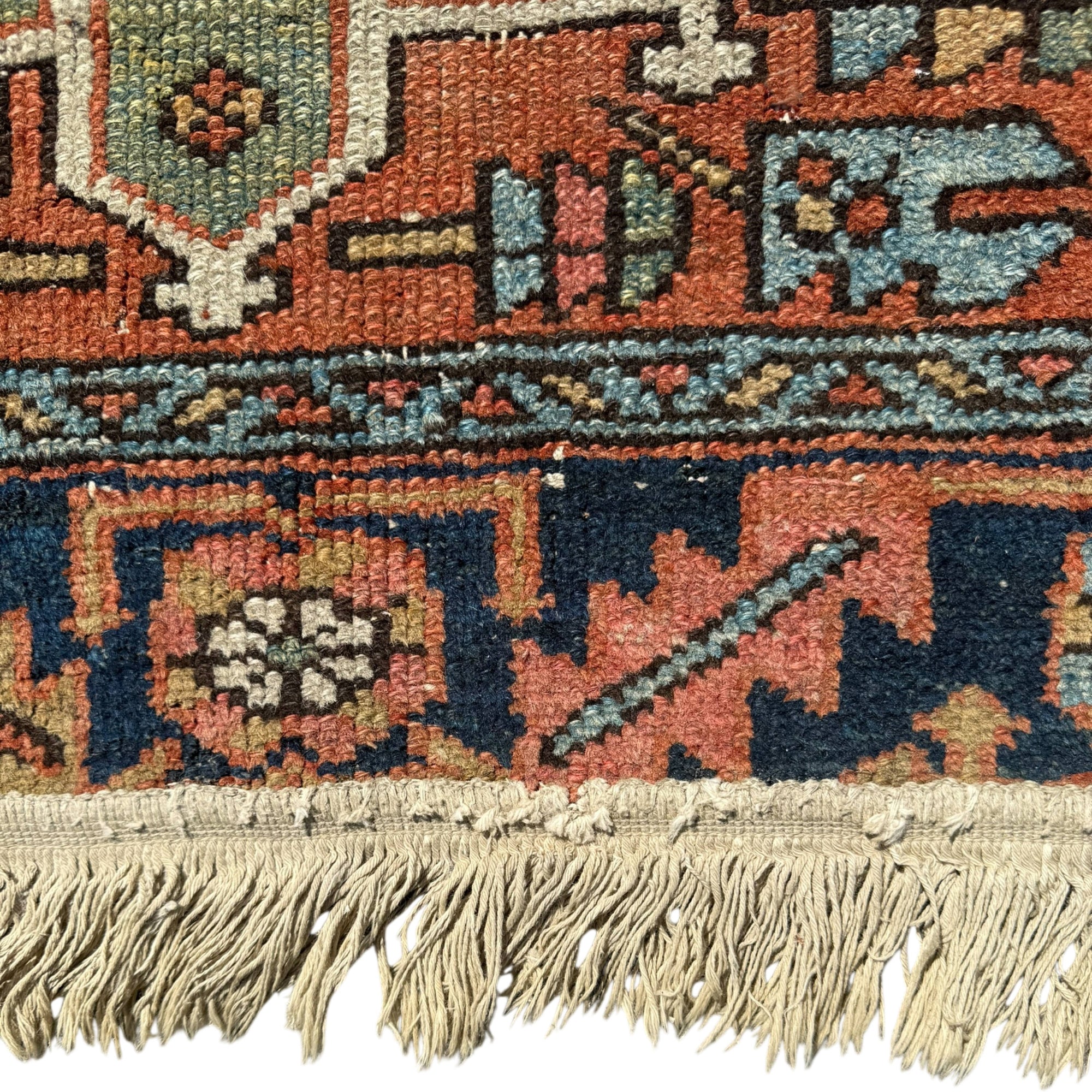Antique Hand-Knotted Persian Rug 37x53 Natural Dyed Wool