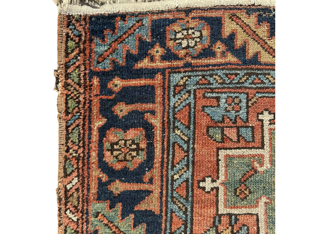 Antique Hand-Knotted Persian Rug 37x53 Natural Dyed Wool
