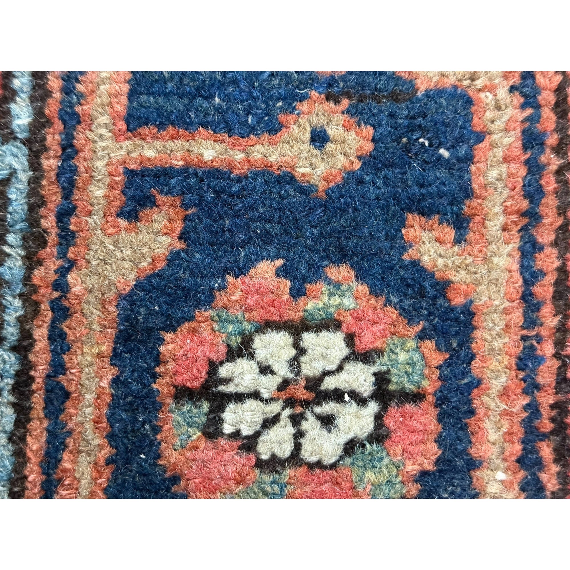 Antique Hand-Knotted Persian Rug 37x53 Natural Dyed Wool