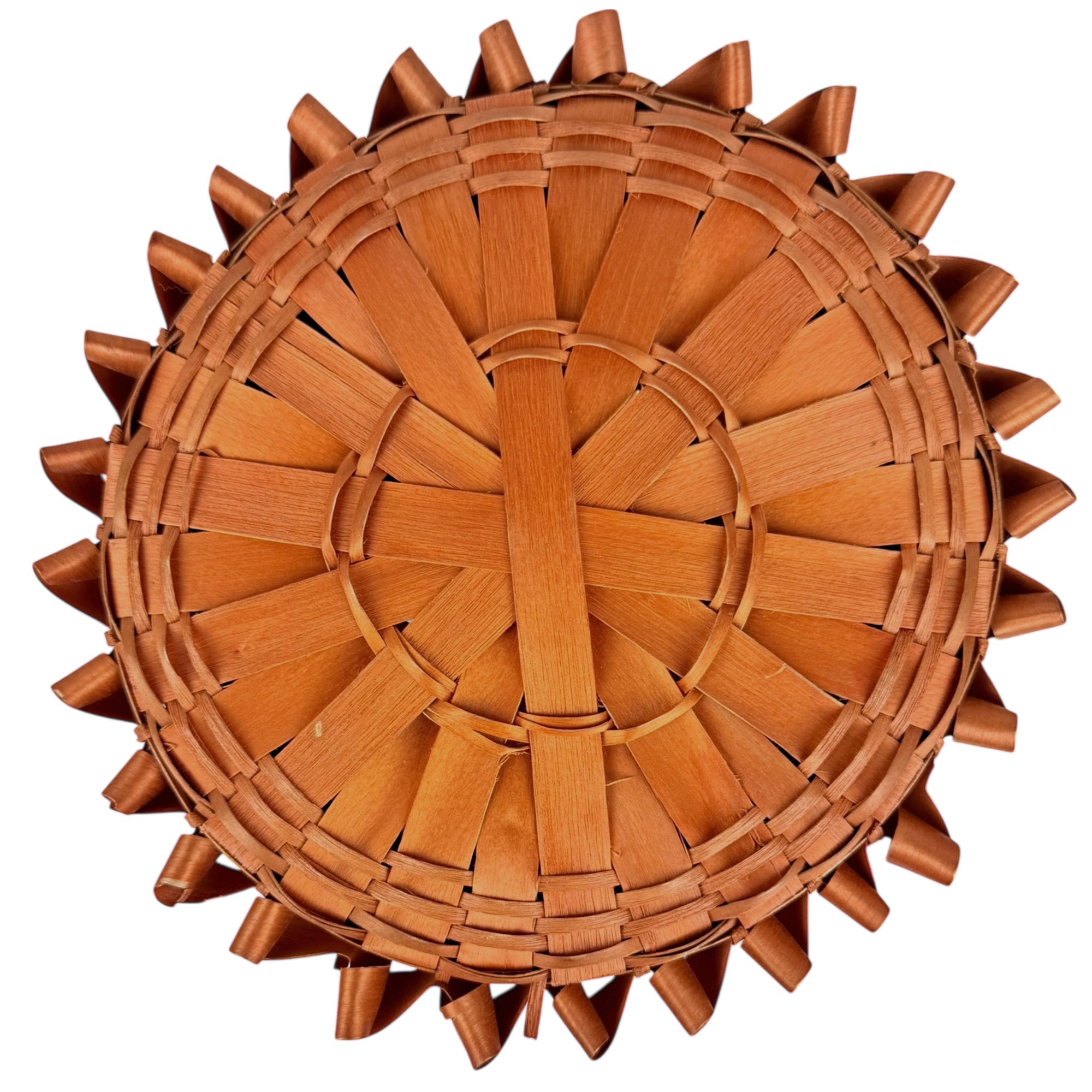 Antique Native American Lidded Basket Wabanaki Sweetgrass w Curly Ash Splint