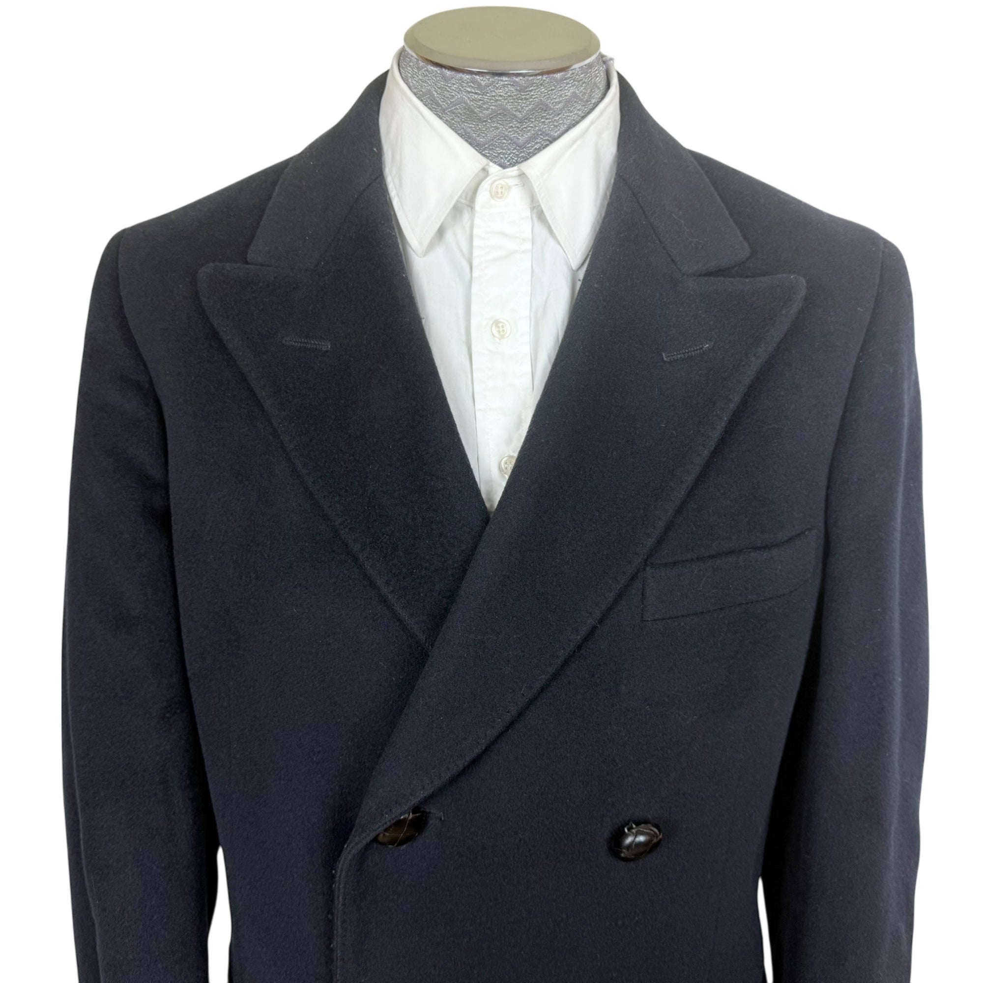 Vintage 1980s Aquascutum Overcoat Cashmere Blend Sz 40 Tall