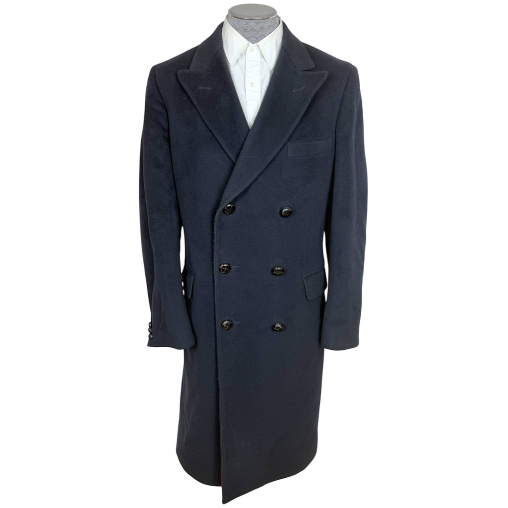 Vintage 1980s Aquascutum Overcoat Cashmere Blend Sz 40 Tall