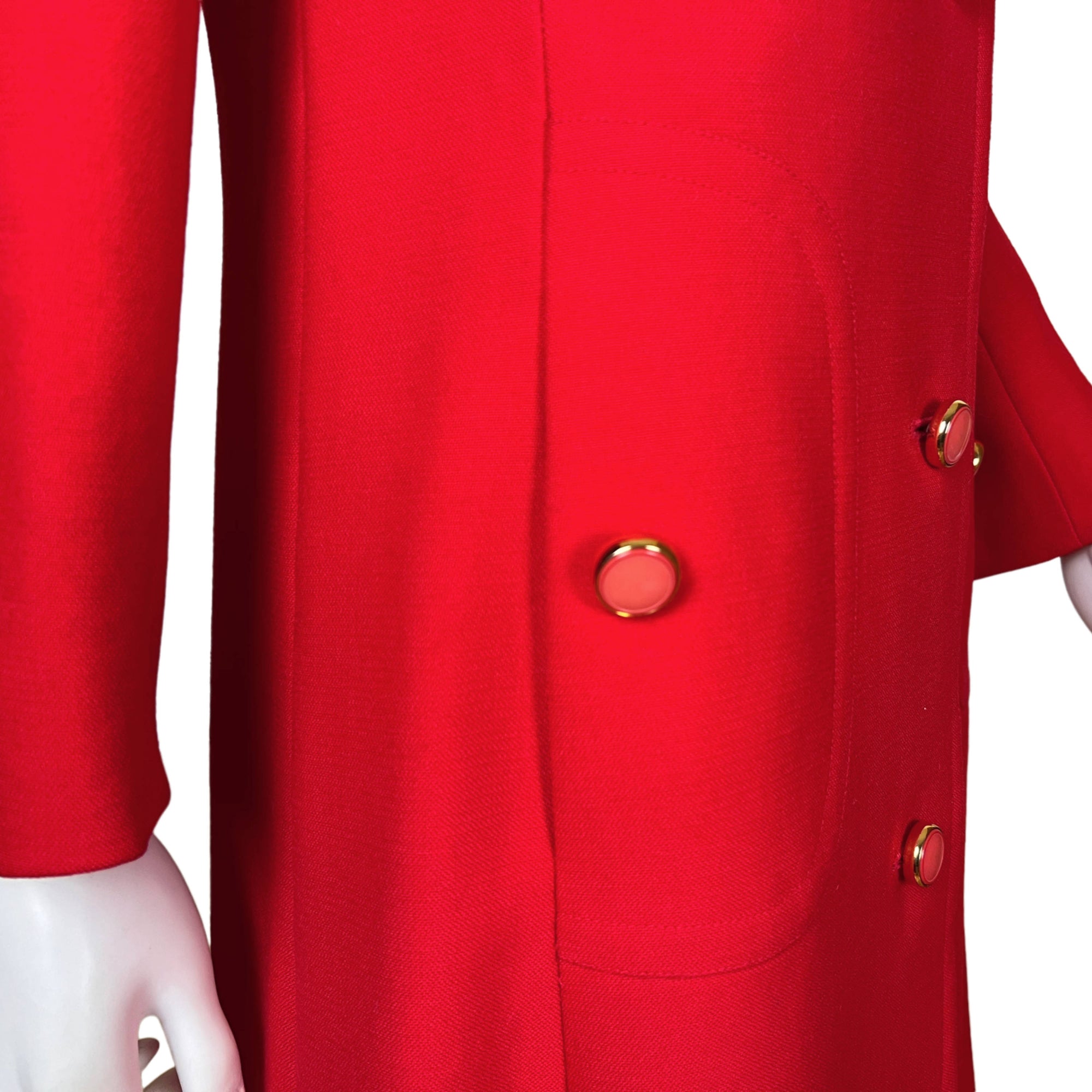 Vintage 1960s Aquascutum Coat Red Wool Ladies Size M