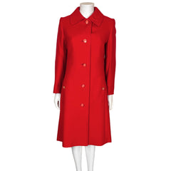 Vintage 1960s Aquascutum Coat Red Wool Ladies Size M