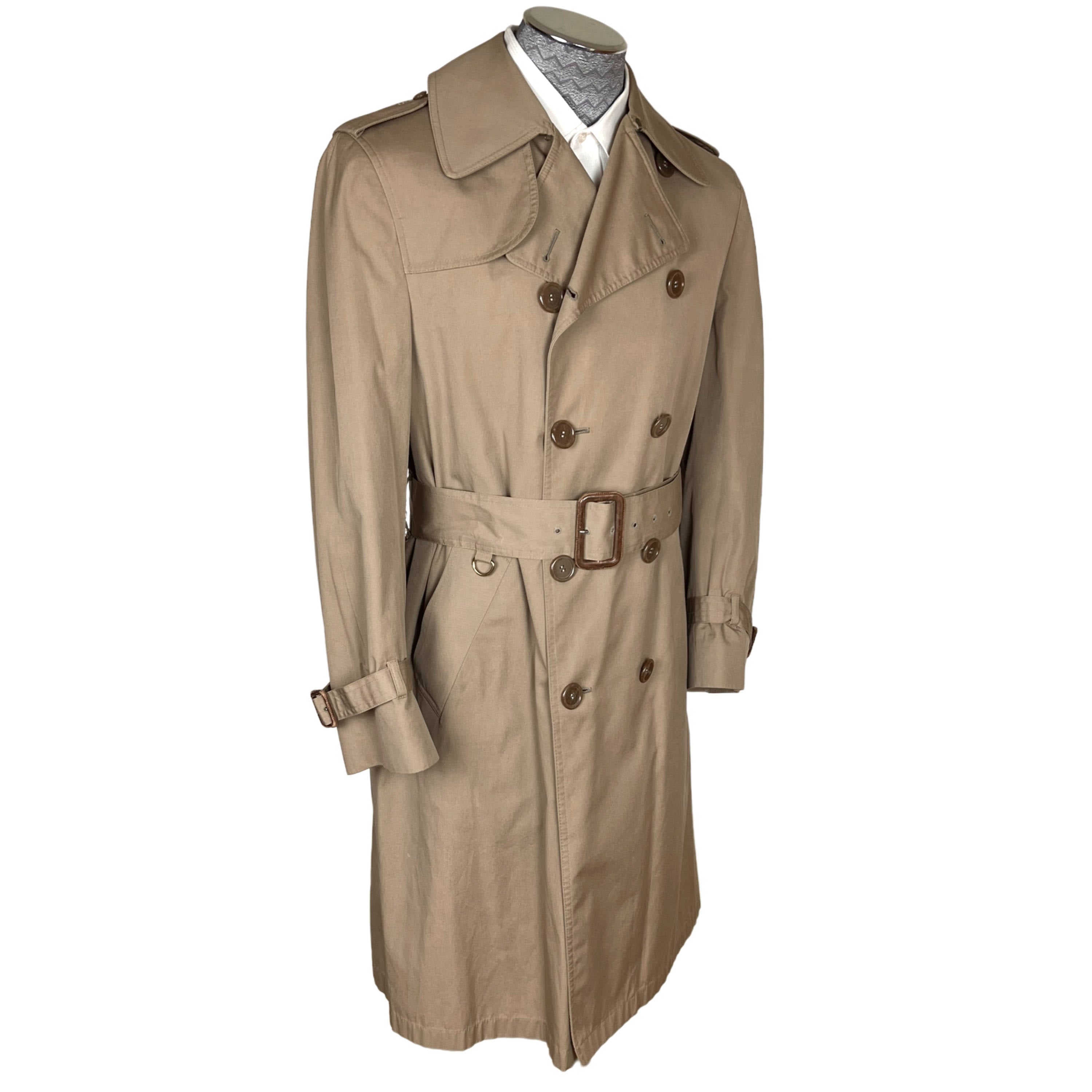 Vintage Aquascutum Trench Coat Raincoat Mens Size M 40 Reg