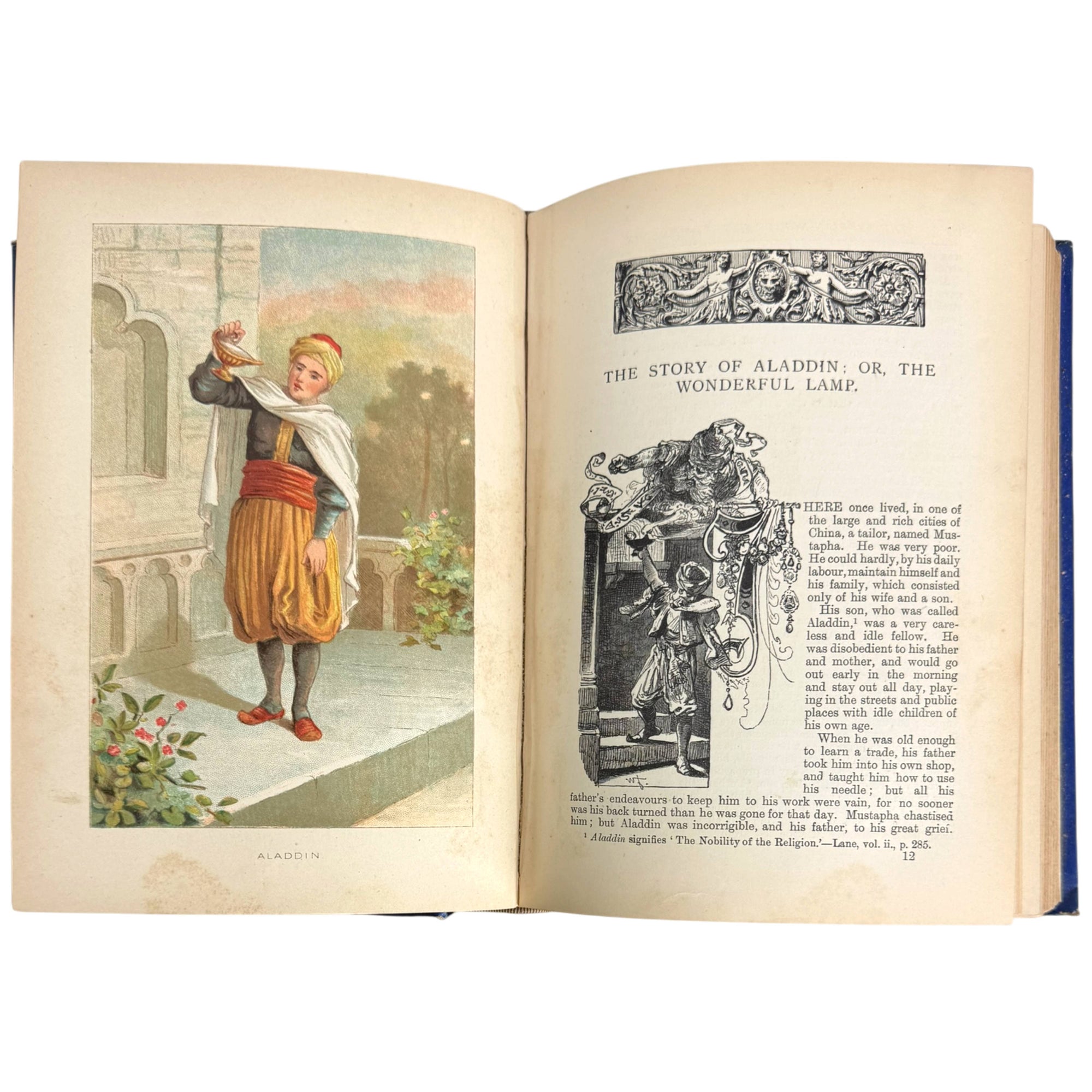 Aladdin colour plate from Edwardian Arabian Nights