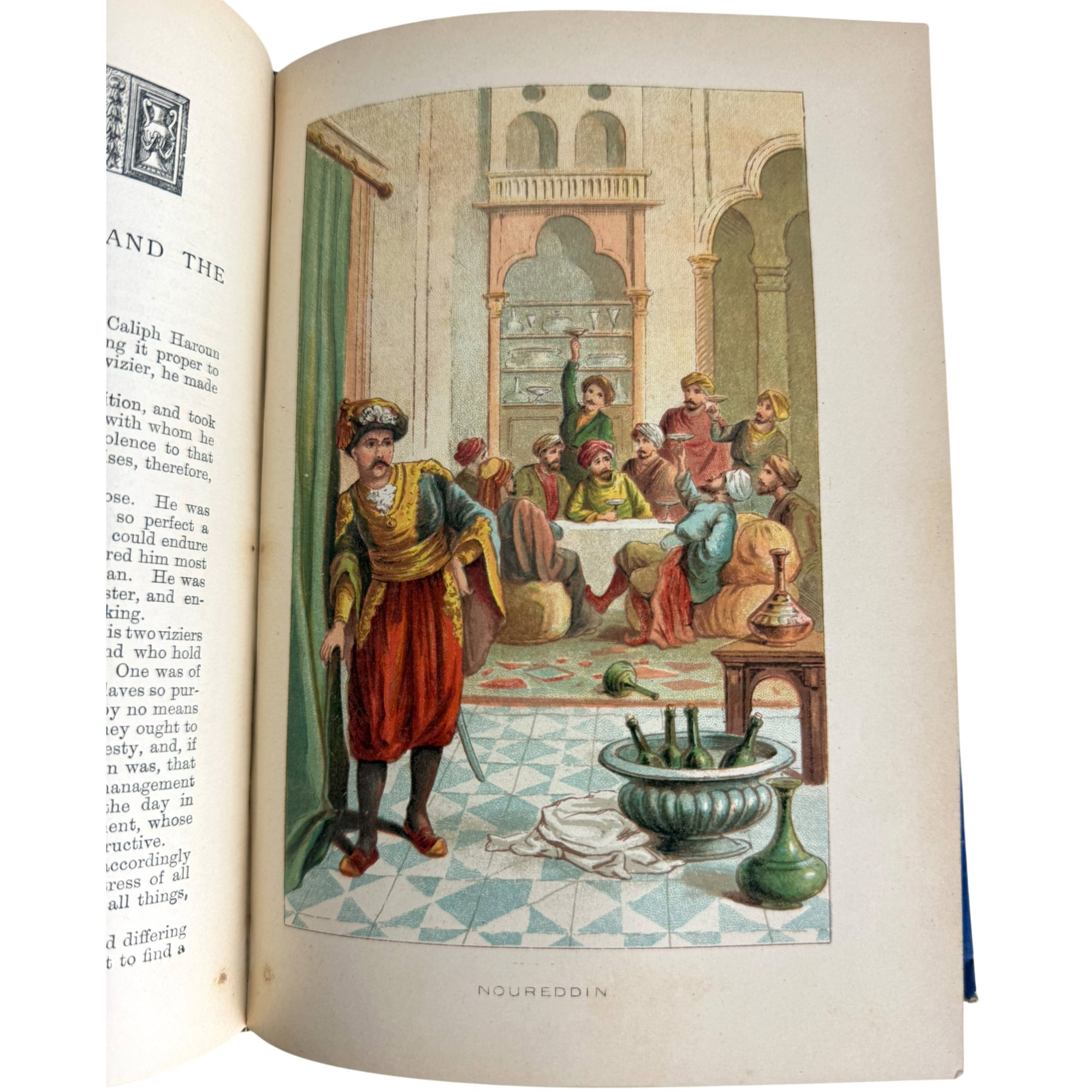 Noureddin colour plate from Arabian Nights illustrated edition