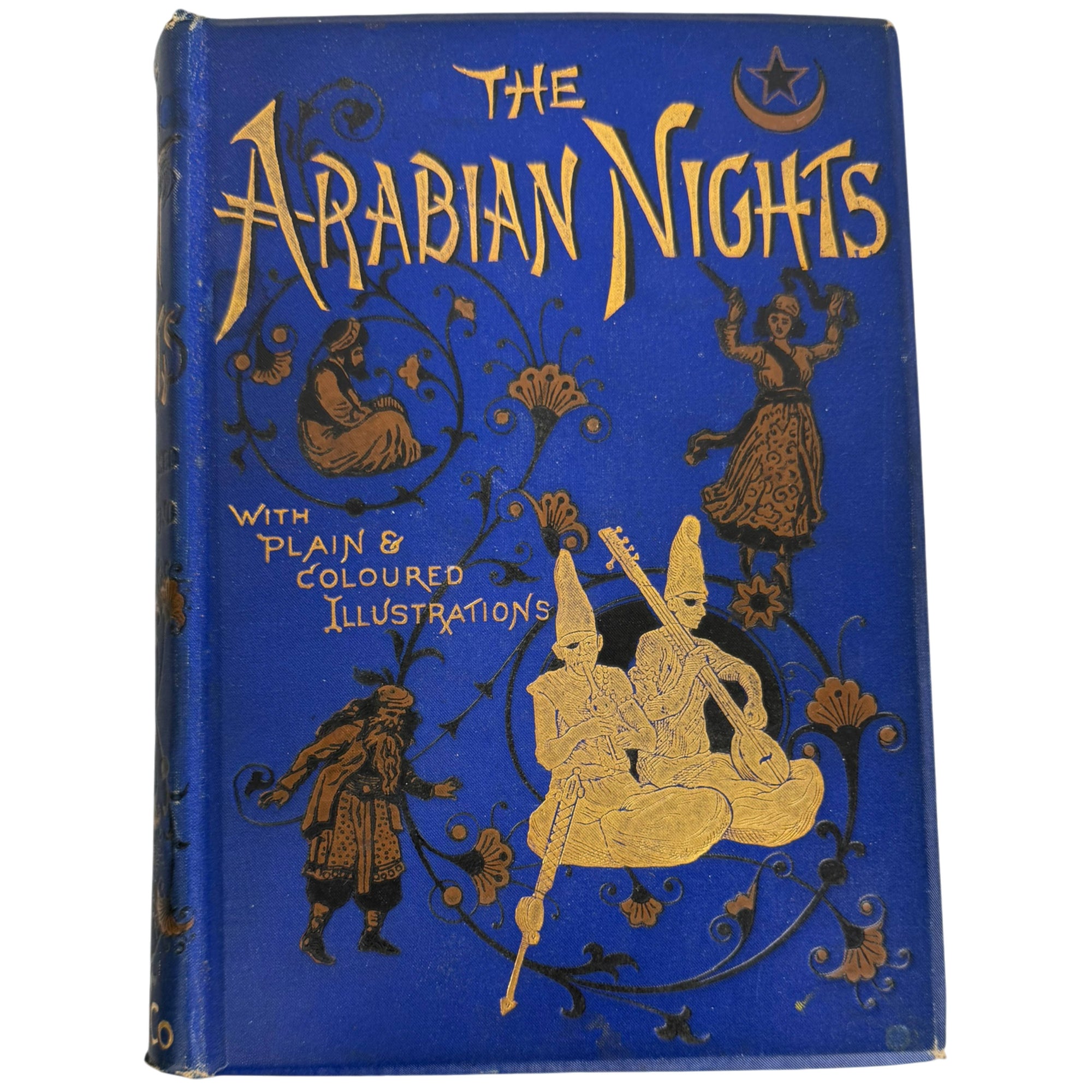 Edwardian Frederick Warne Arabian Nights illustrated book blue gilt cloth binding